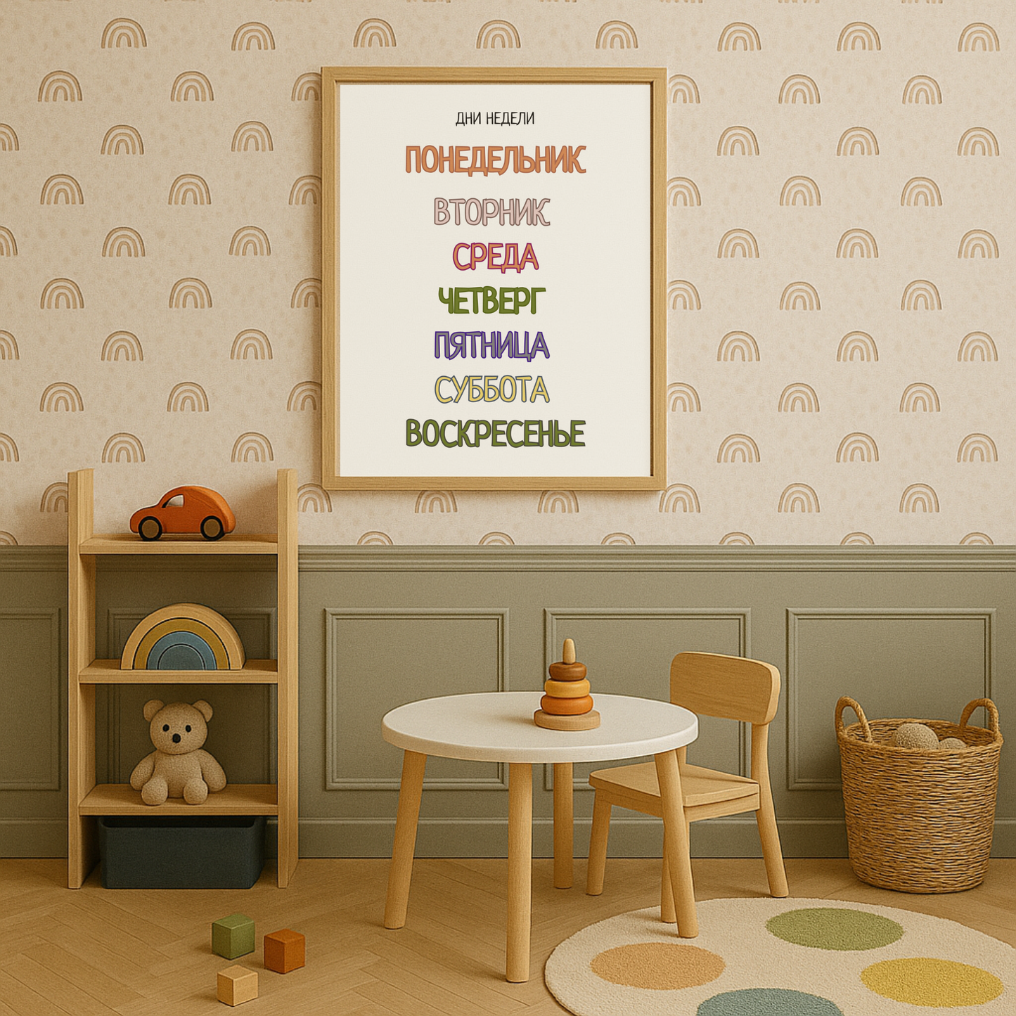 Days of the Week in Russian | Learning Poster Print