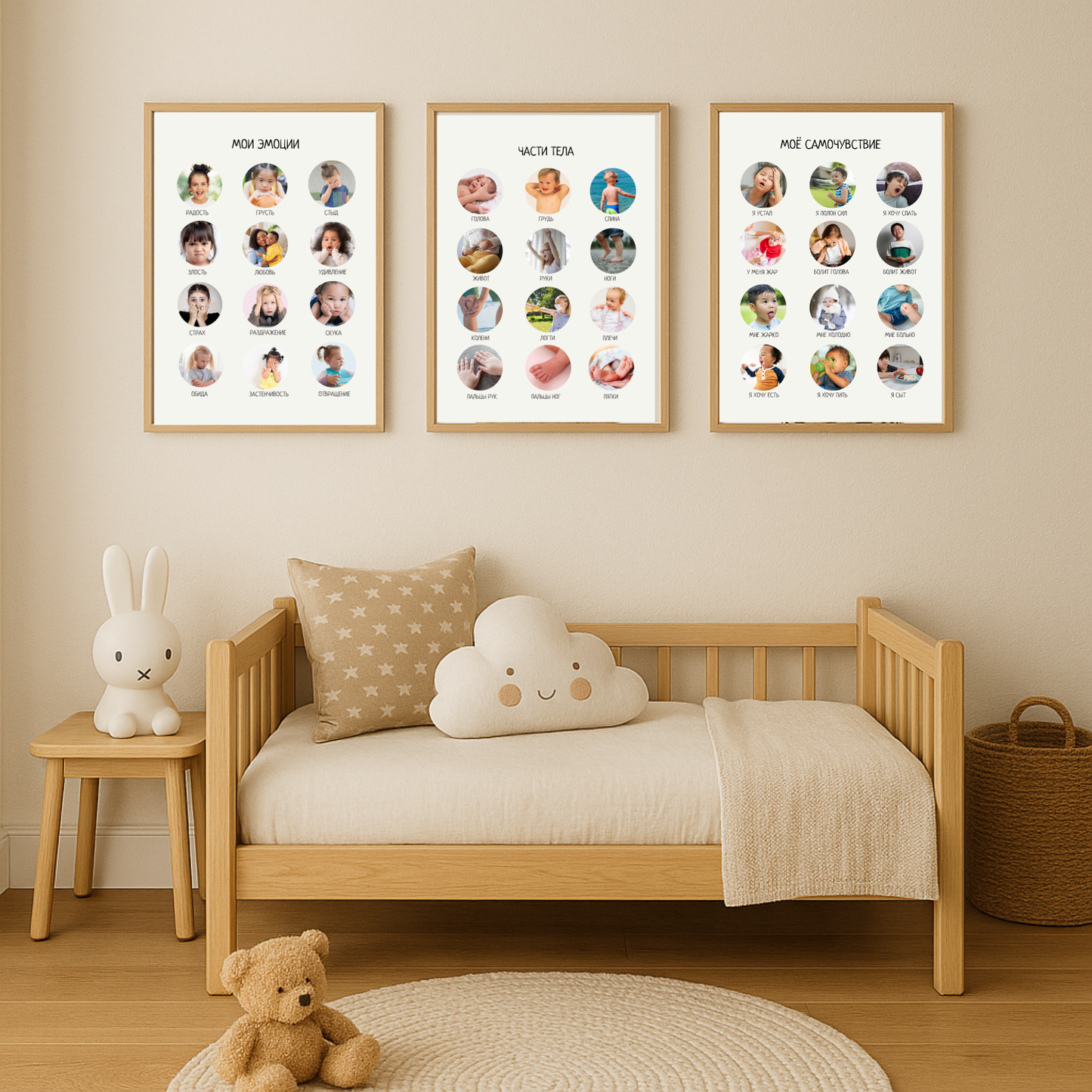 Обучающий плакат "Моё самочувствие" | How I'm feeling, Educational Poster in Russian, Montessori Poster, Learning Poster, Printable Poster