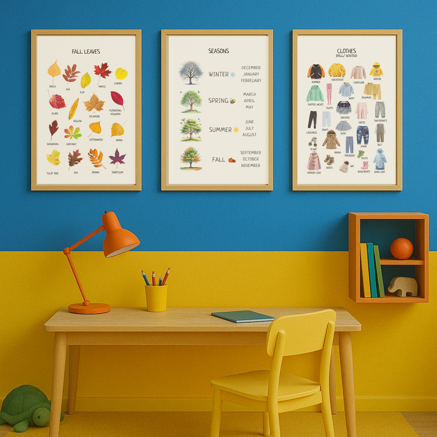 Winter Clothes - Educational Learning Printable Wall Decor Poster