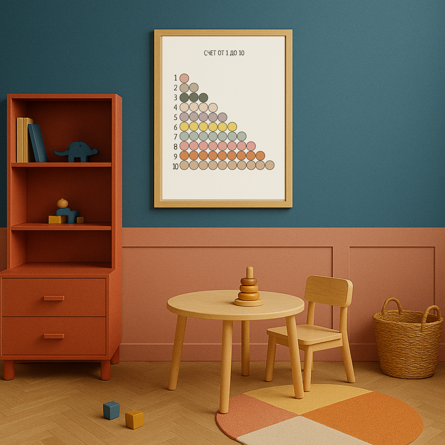 Russian 1–10 Counting Poster for Nursery & Classroom | Educational Wall Art