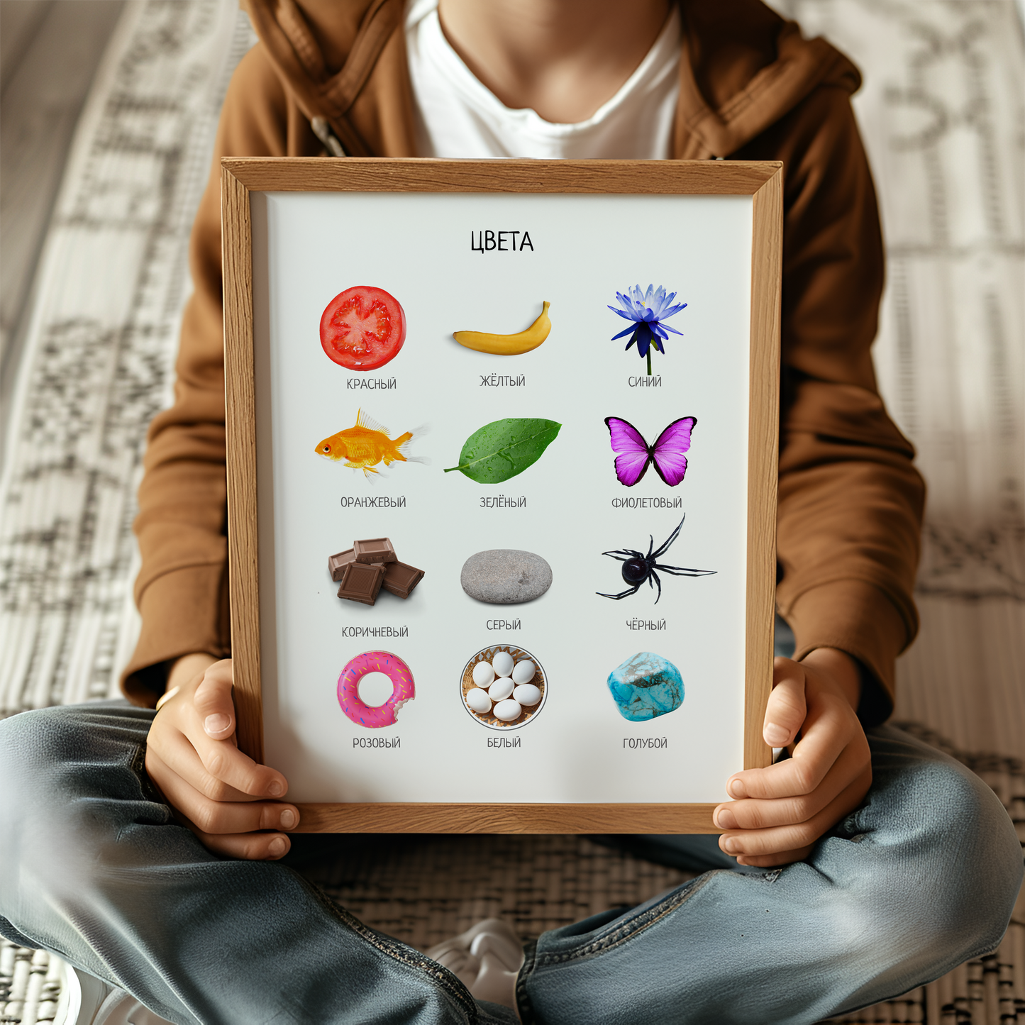Colors Educational Poster in Russian - Classroom Poster Decor