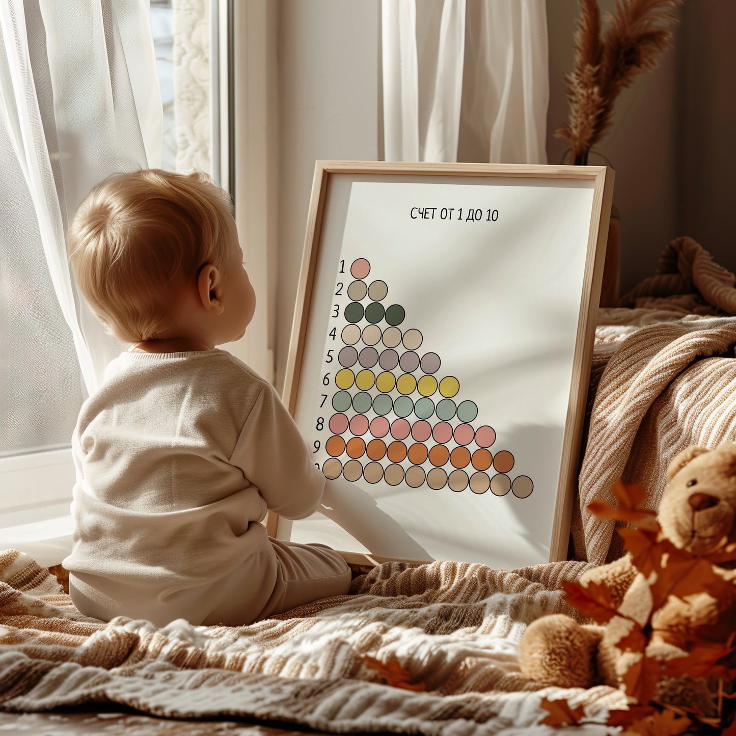 Russian 1–10 Counting Poster for Nursery & Classroom | Educational Wall Art