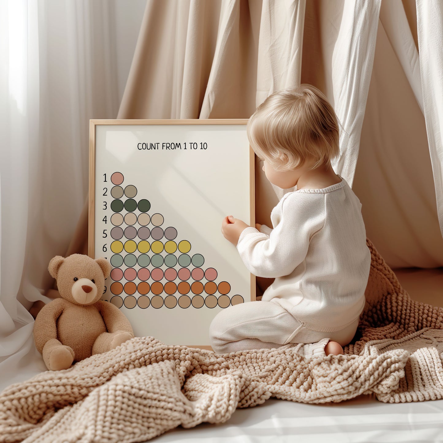 Educational 1-10 Counting Poster for Nursery & Classroom