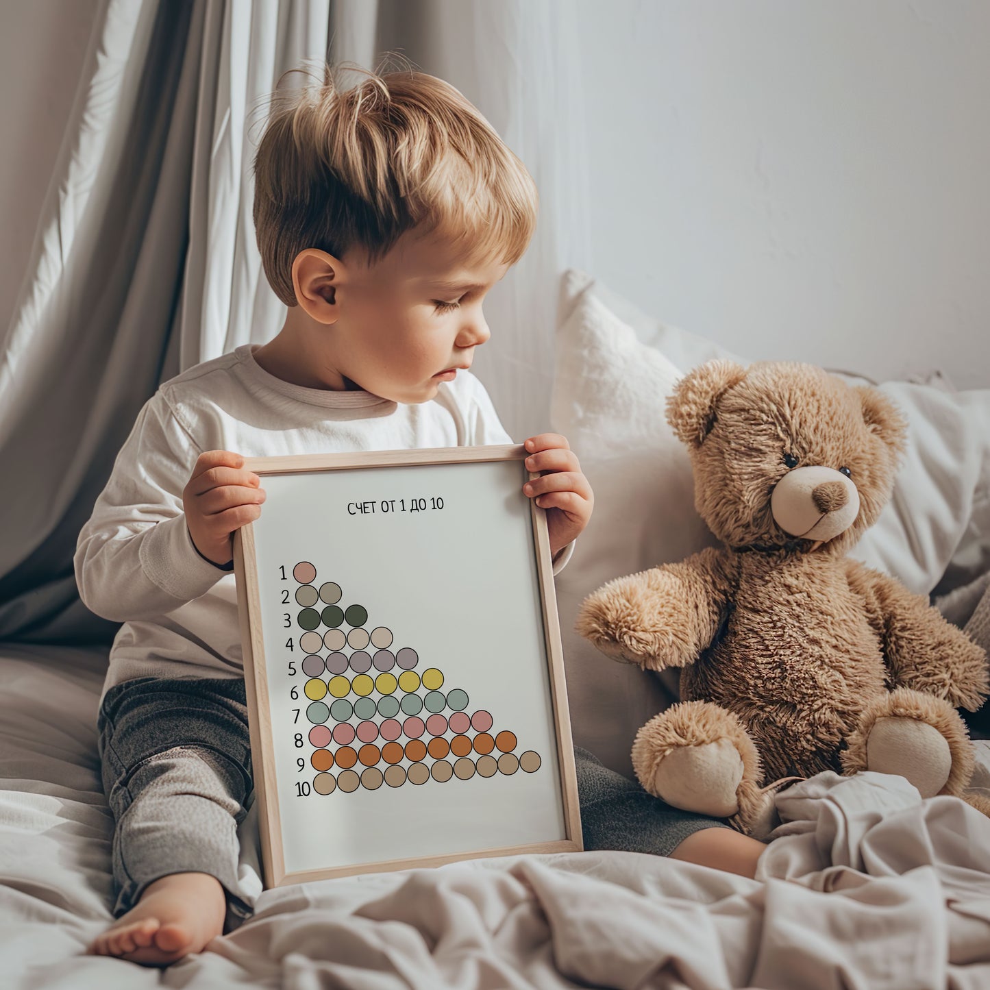 Russian 1–10 Counting Poster for Nursery & Classroom | Educational Wall Art