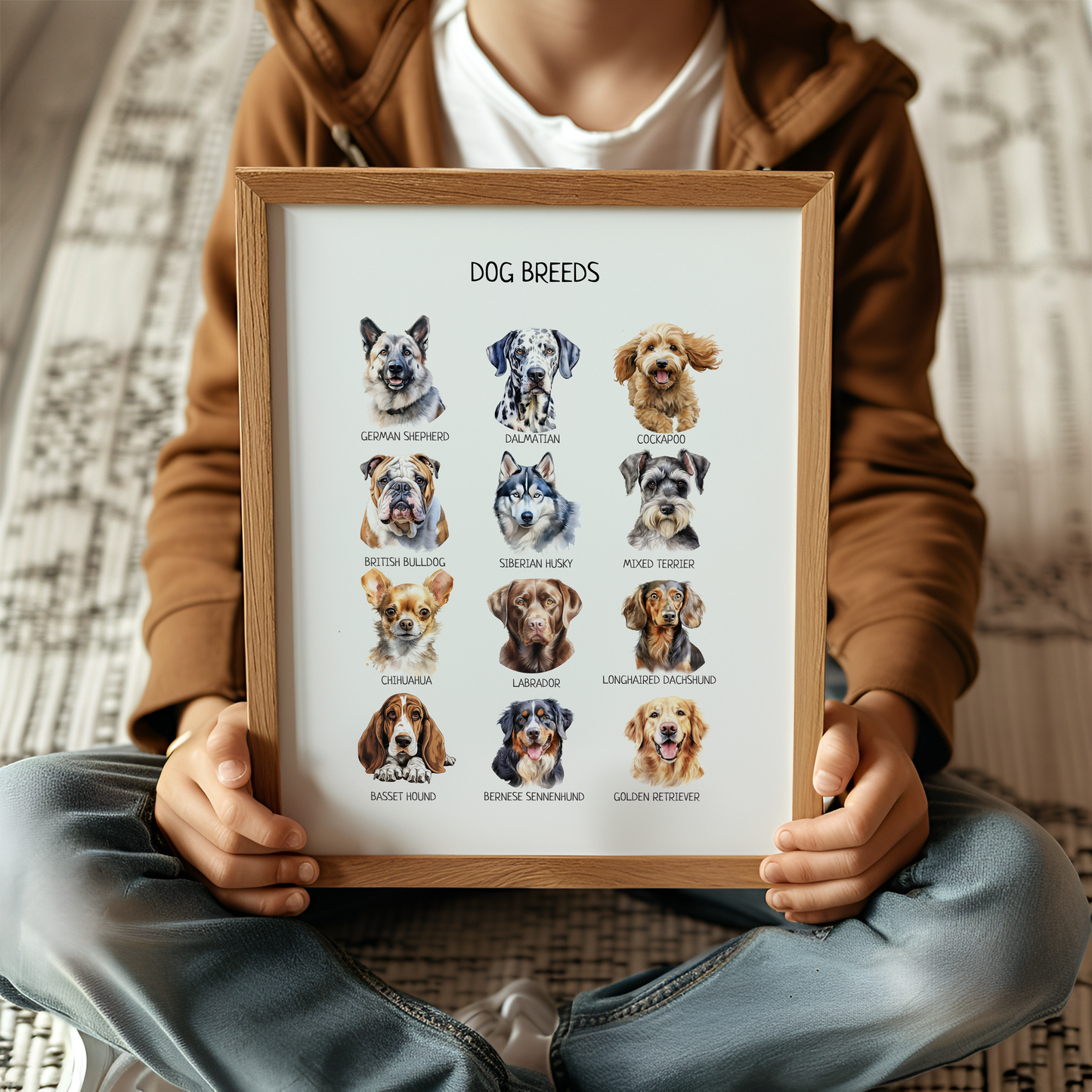 Educational Dog Breeds Poster for Nursery & Classroom