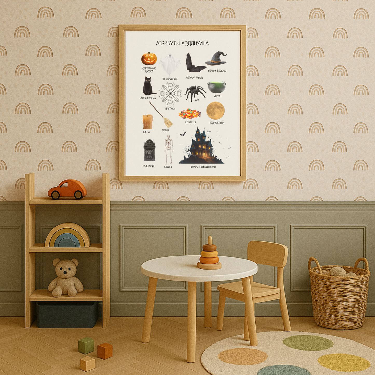 Halloween Poster in Russian | Toddler Printable Wall Art | Halloween Classroom Decor | Preschool & Toddler Downloadable Prints
