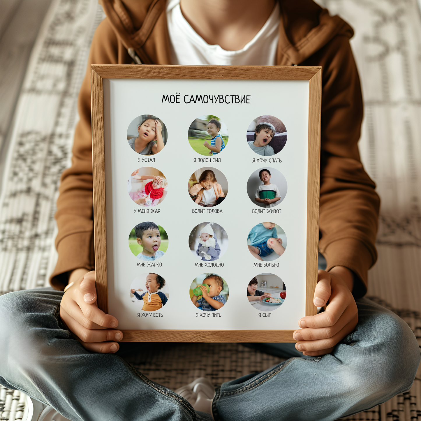 Russian Feelings Poster for Kids - Educational Learning Poster