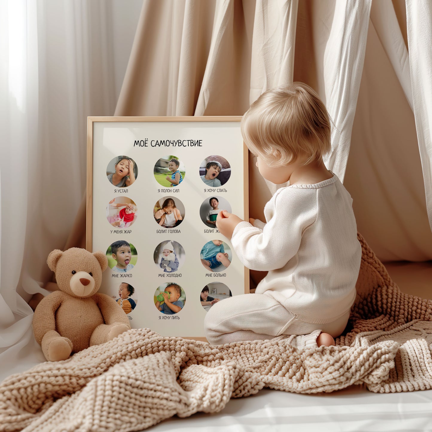 Russian Feelings Poster for Kids - Educational Learning Poster