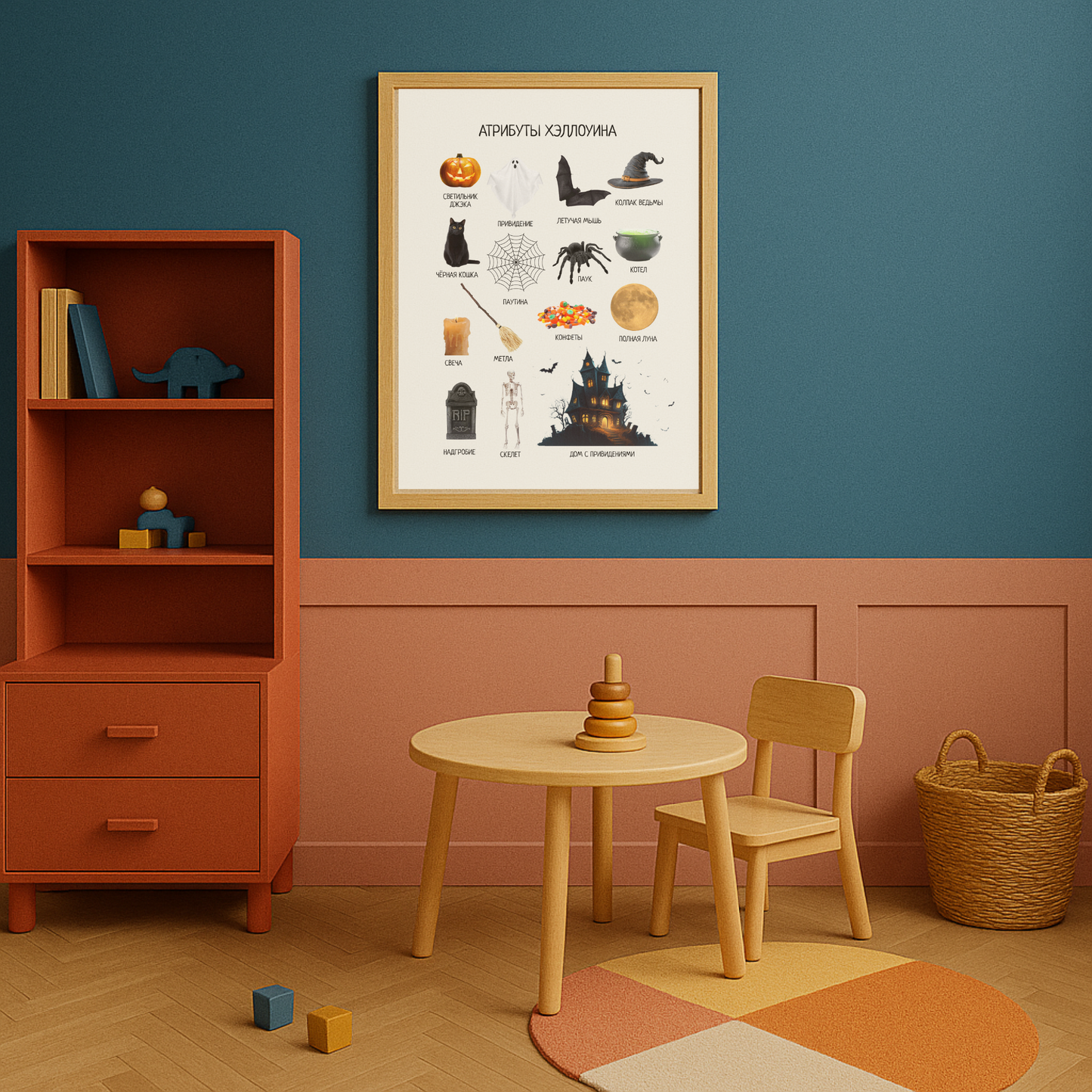 Halloween Poster in Russian | Toddler Printable Wall Art | Halloween Classroom Decor | Preschool & Toddler Downloadable Prints
