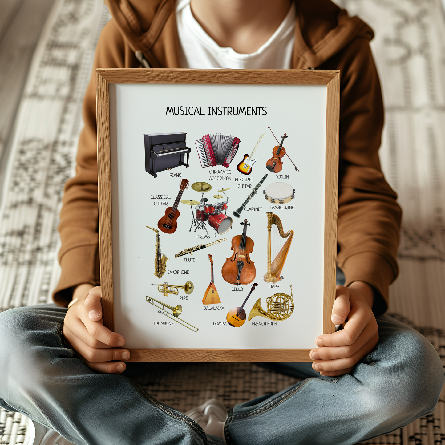 Musical Instruments Educational Poster for Kids' Room