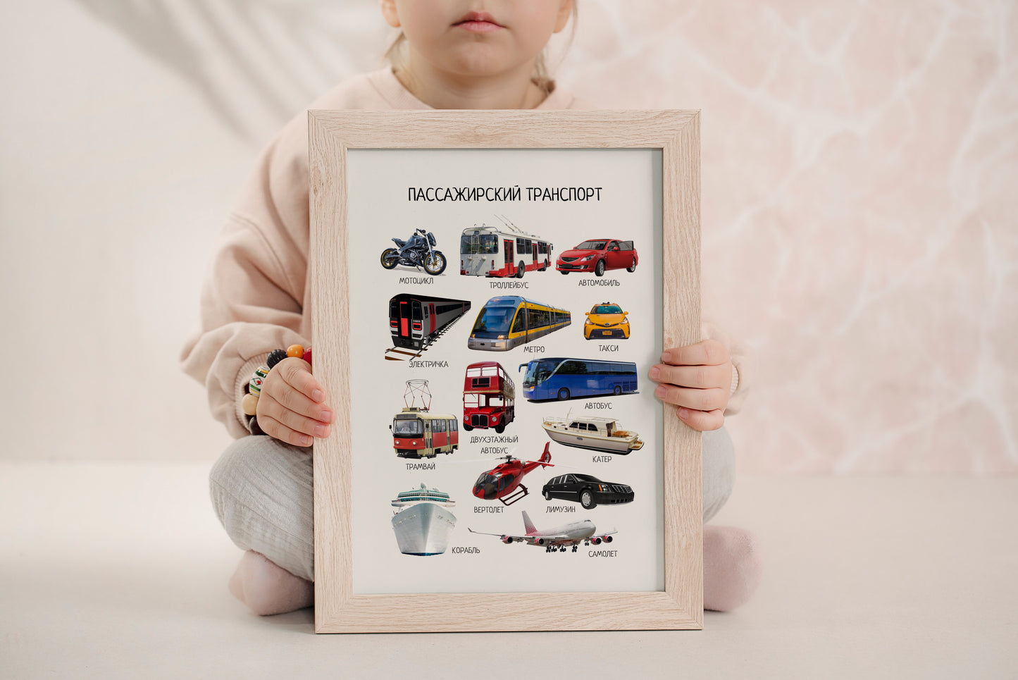 Passenger Transport Poster in Russian - Educational Wall Art