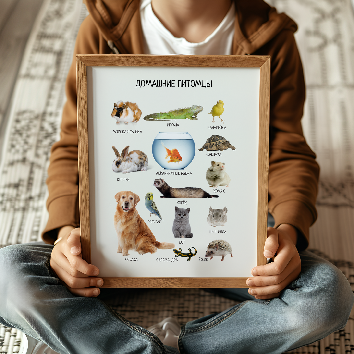 Russian Pet Animals Poster - Kids Nursery Wall Art