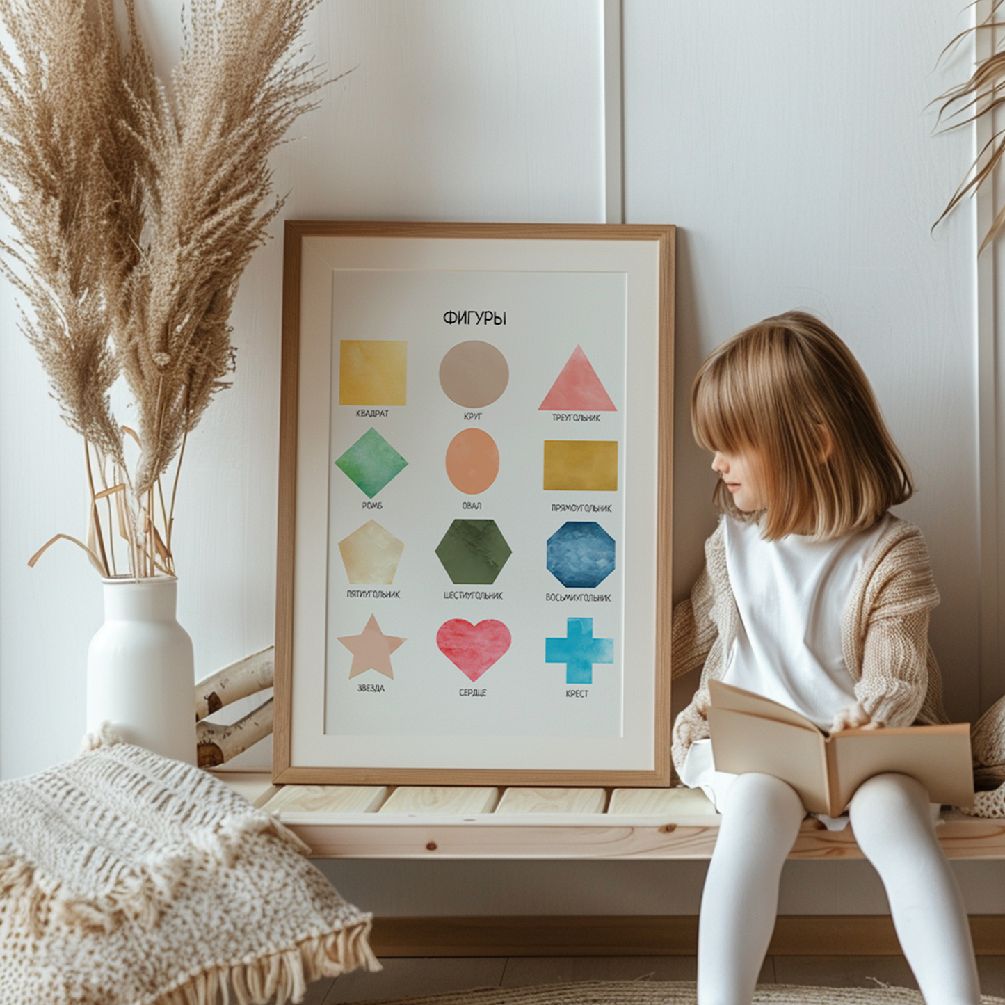 Shapes Russian Learning Poster – Nursery Wall Art