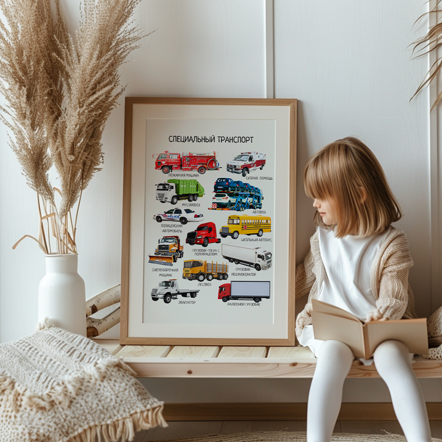 Постер "Специальный транспорт"| Educational Poster (Actual Print) in Russian. Home & Classroom Decor, *Frame not included
