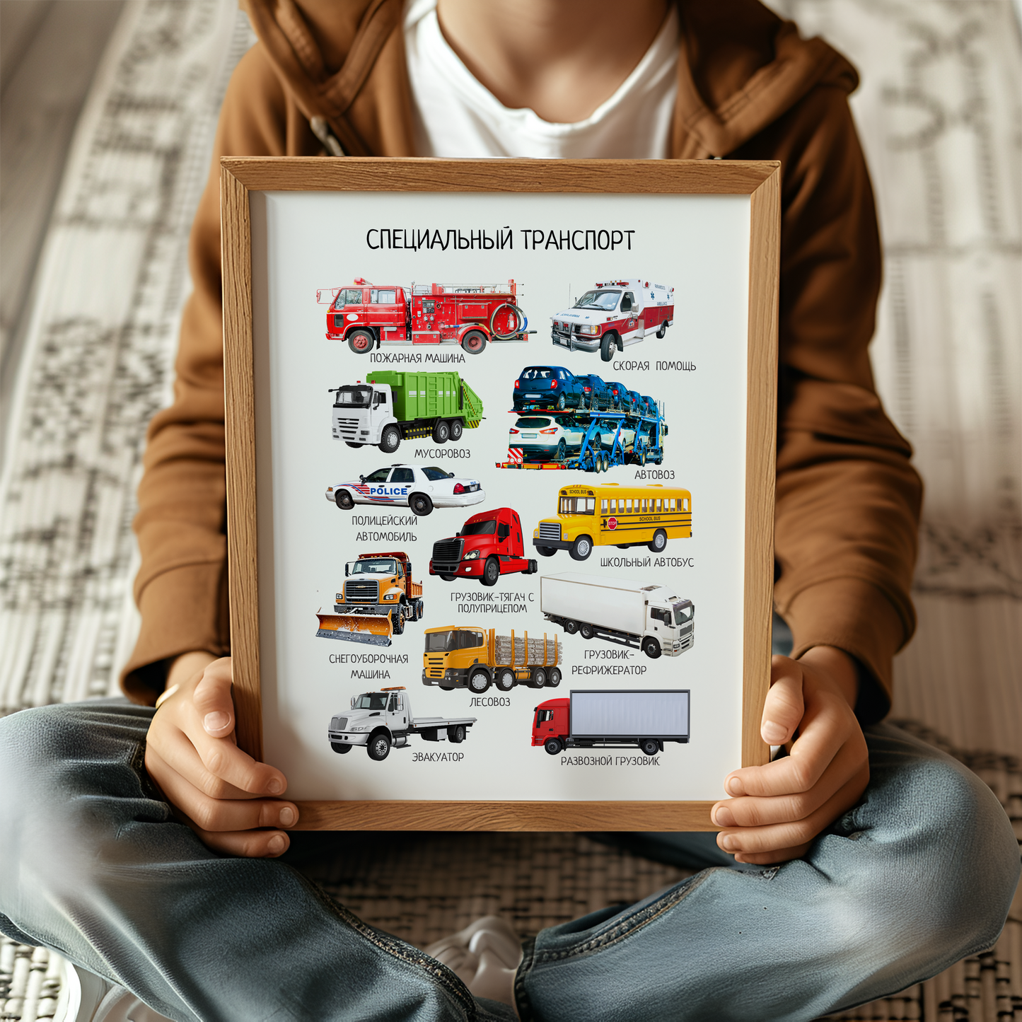 Постер "Специальный транспорт"| Educational Poster (Actual Print) in Russian. Home & Classroom Decor, *Frame not included