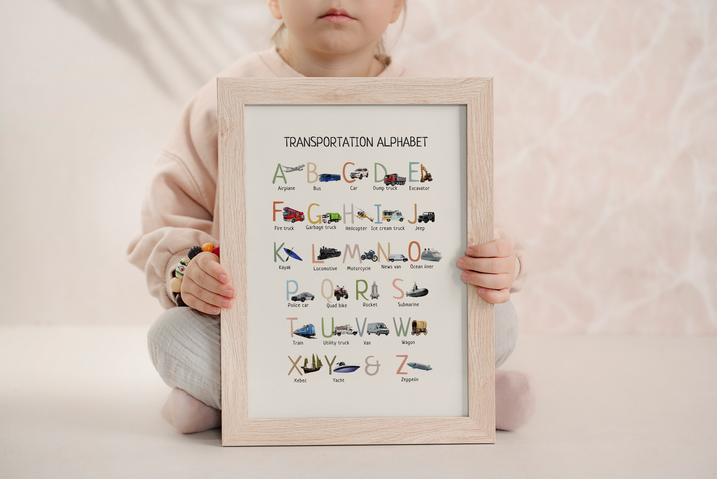 Dinosaur Alphabet ABC Poster, Educational Kids Room Wall Art Print