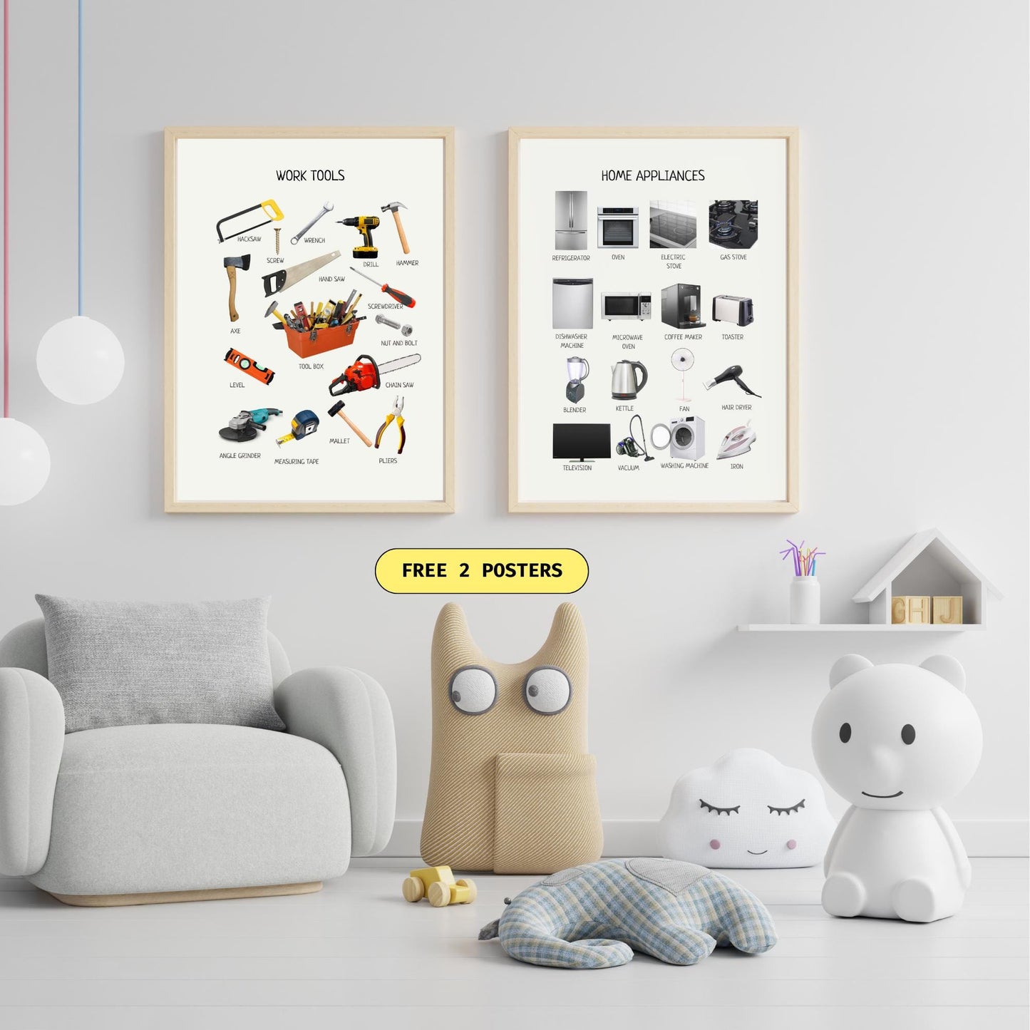 Educational Posters | 36 Homeschool Prints | Montessori Classroom Decor | Learning Posters | 36 Topics for Young Children & Preschoolers