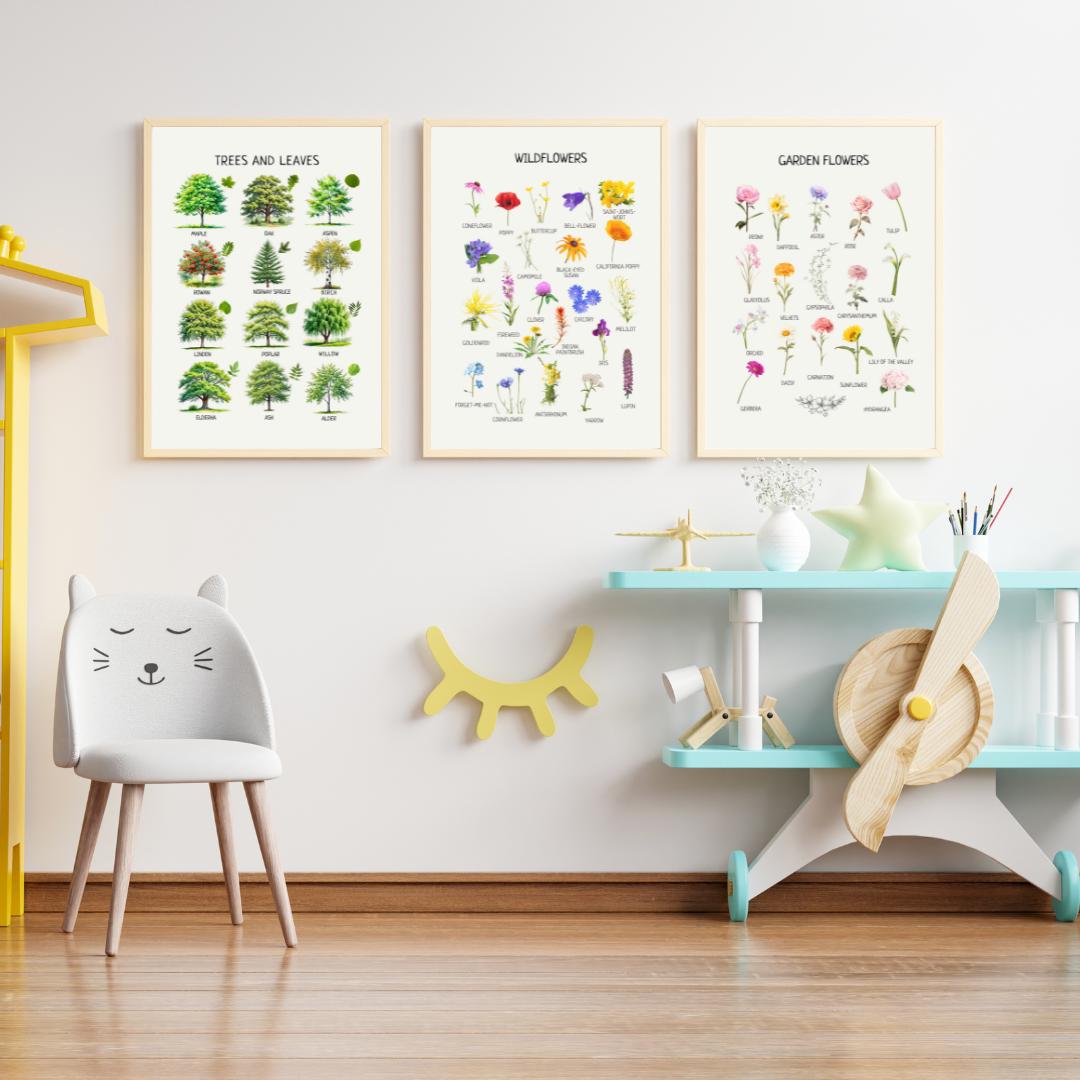 Educational Posters | 36 Homeschool Prints | Montessori Classroom Decor | Learning Posters | 36 Topics for Young Children & Preschoolers