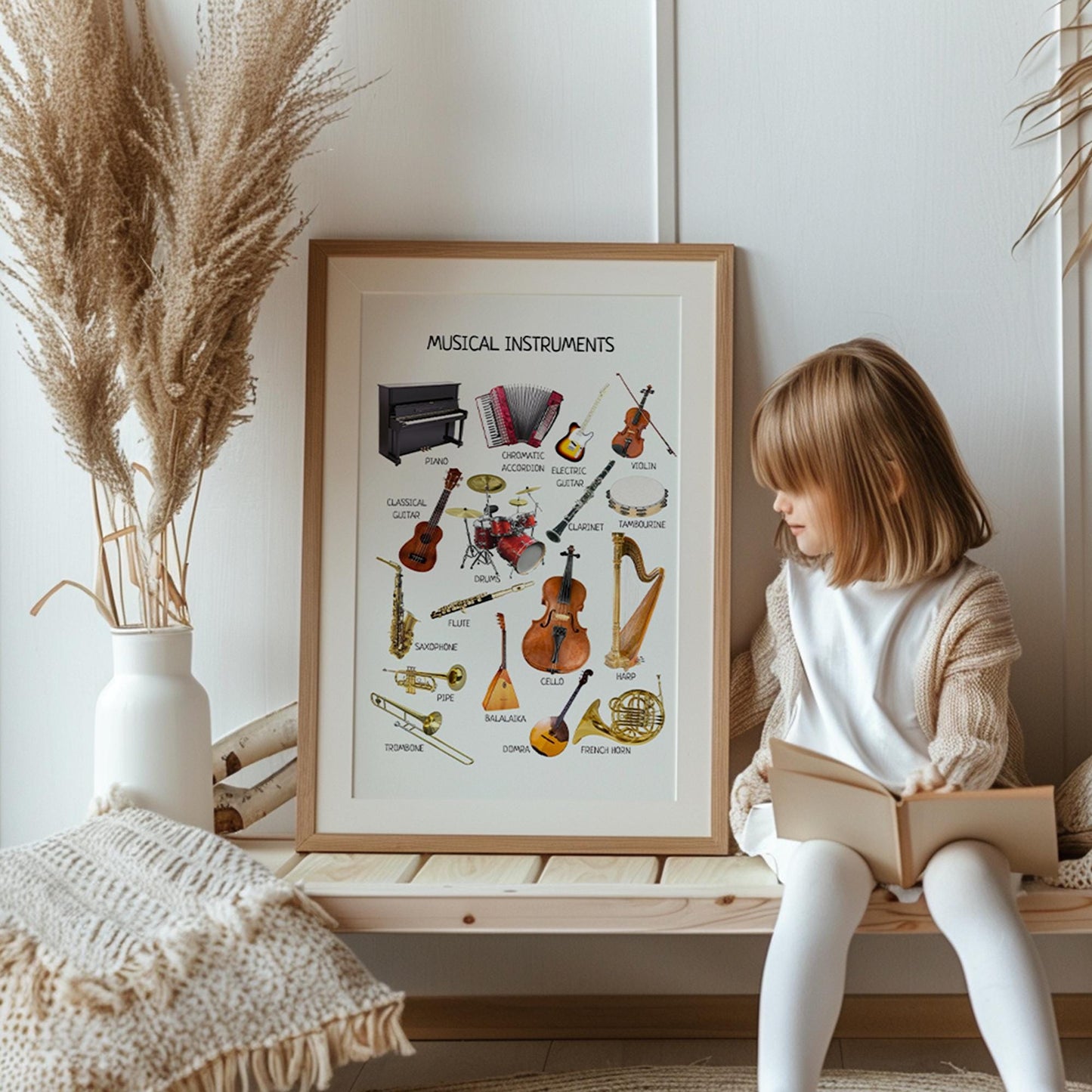 Musical Instruments Poster, Educational Poster, Homeschool Decor, Musical Print, Montessori Wall Art, Nursery Room Decor, Digital Download