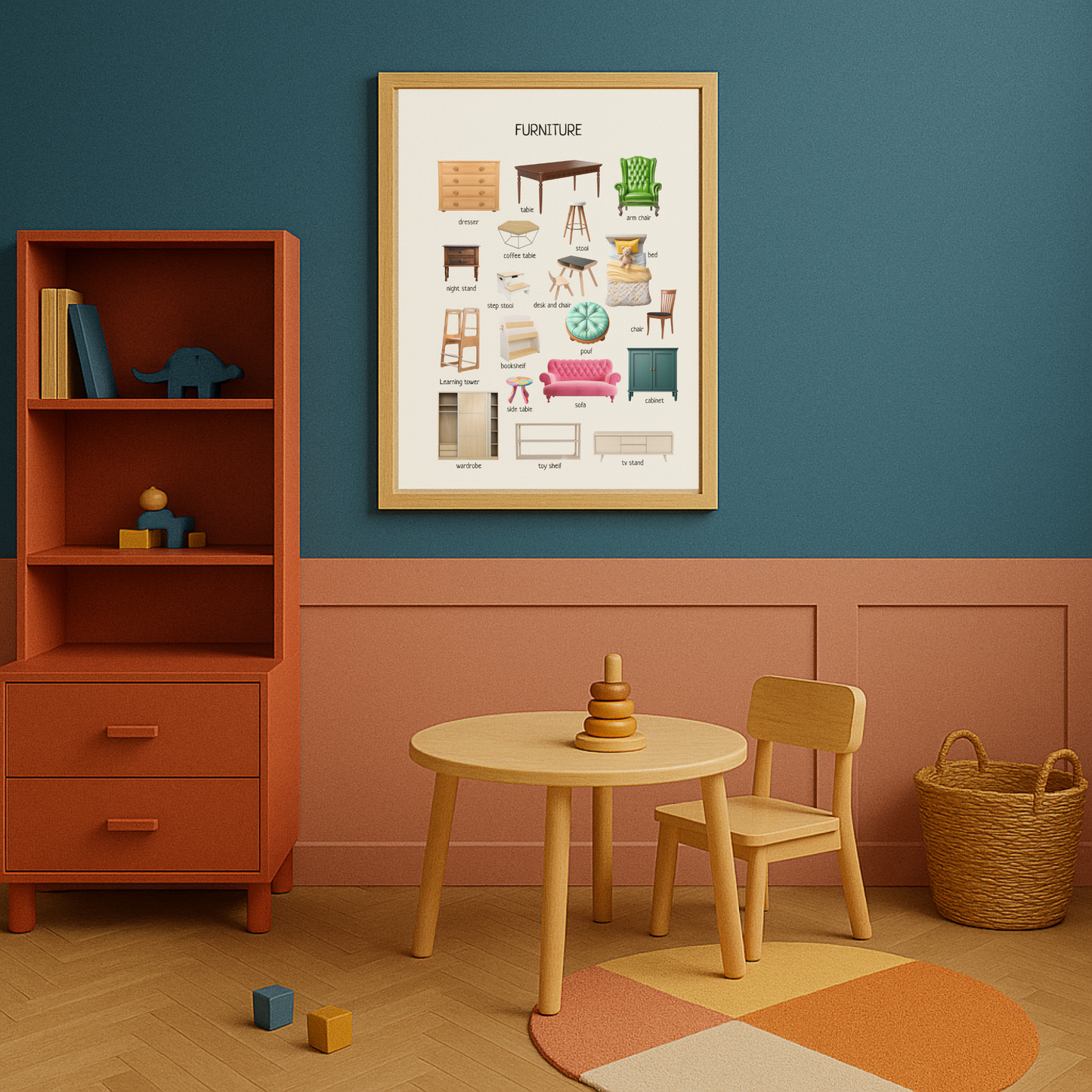 Furniture Poster – Educational Learning Wall Art Print
