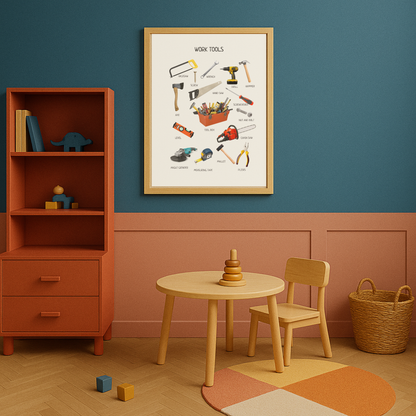 Work Tools Poster – Educational Wall Art for Kids