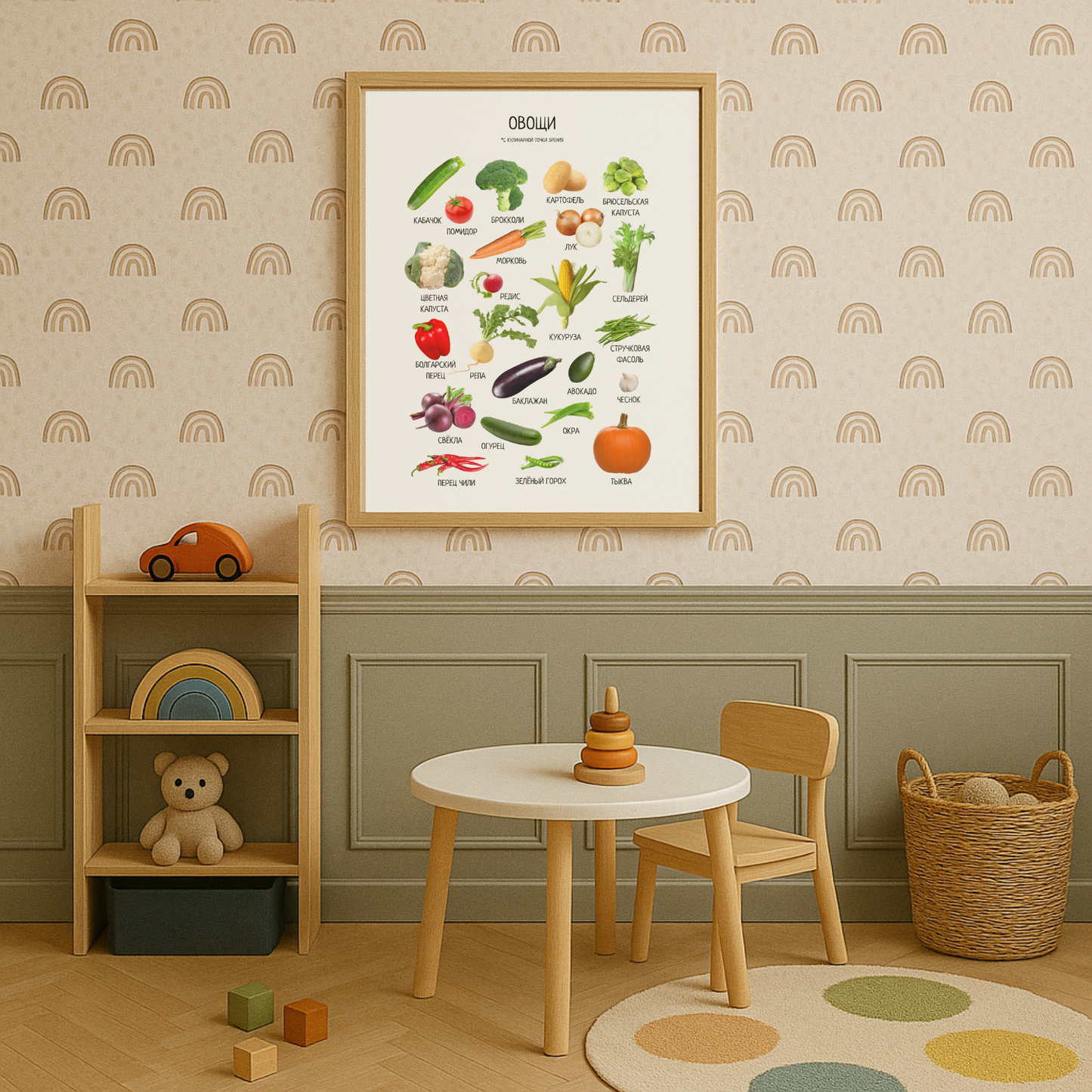 Vegetables Educational Poster in Russian | Home & School Print