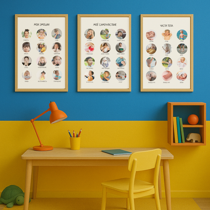 Обучающий плакат "Моё самочувствие" | How I'm feeling, Educational Poster in Russian, Montessori Poster, Learning Poster, Printable Poster