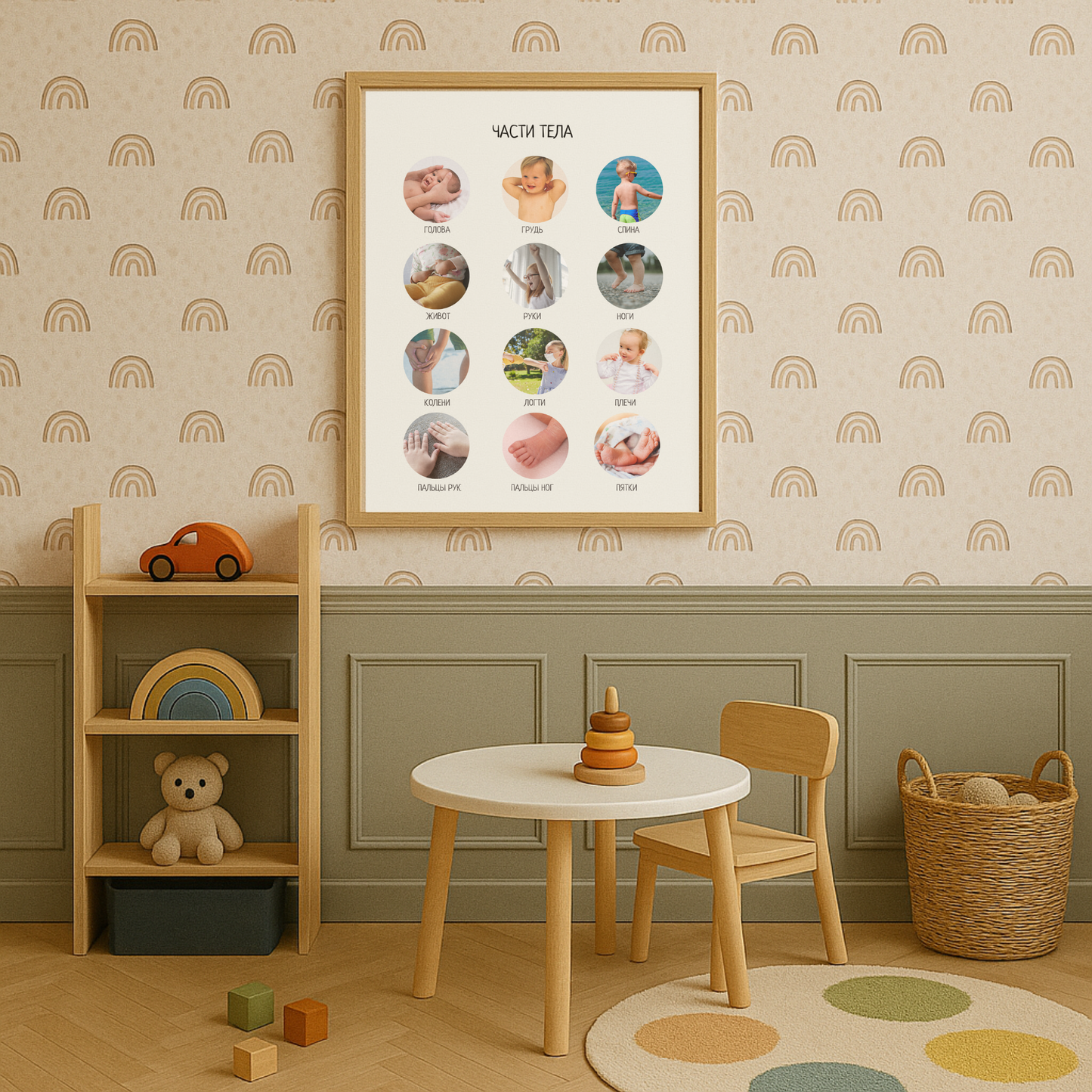 Обучающий плакат "Части тела" | My Body Educational Poster, Various Sizes Available for Download | Montessori Learning Printable Poster