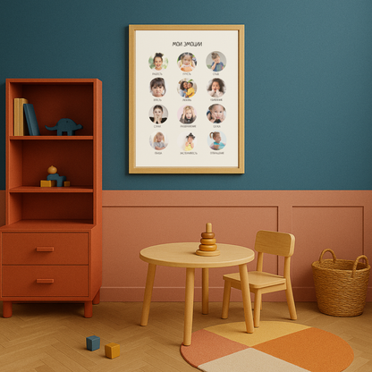 Обучающий плакат "Мои Эмоции" | Emotions Educational Poster, Various Sizes Available for Download