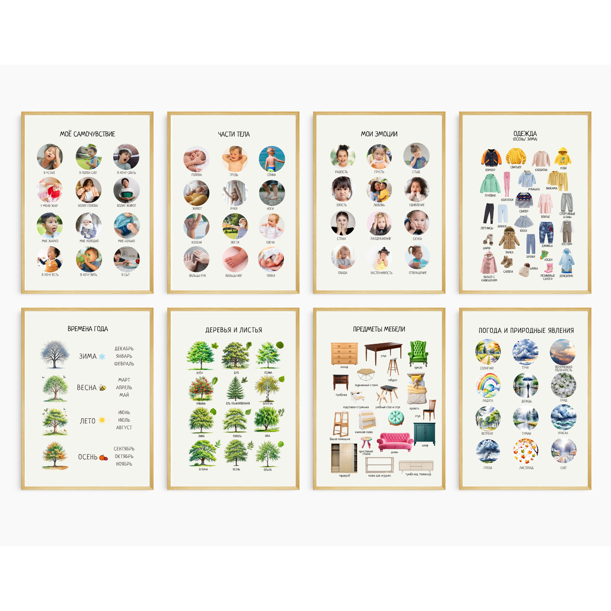 Комплект из 40 обучающих ЦИФРОВЫХ плакатов | Collection of educational digital posters in Russian, 40 Topics for Young Children & Preschoolers