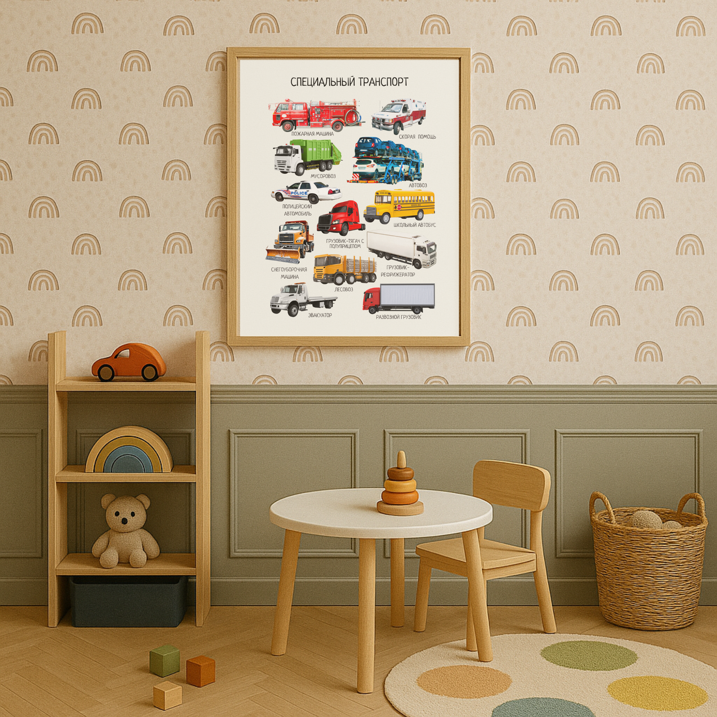 Special Transport Poster in Russian - Educational Nursery Poster