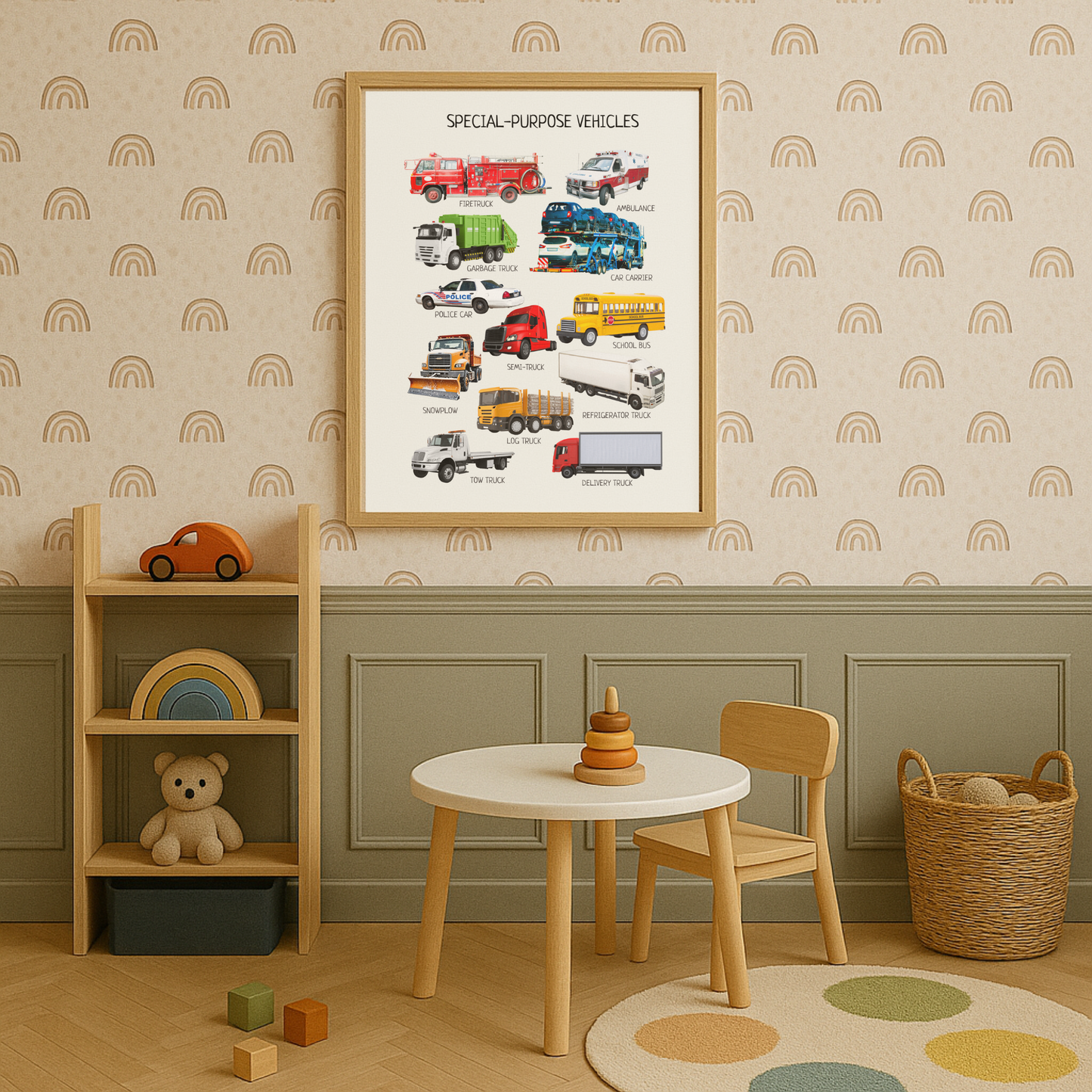 Special Transport Poster, Vehicle Poster, Educational Learning Material, Kids Montessori Printables, Nursery Room Decor, DIGITAL DOWNLOAD