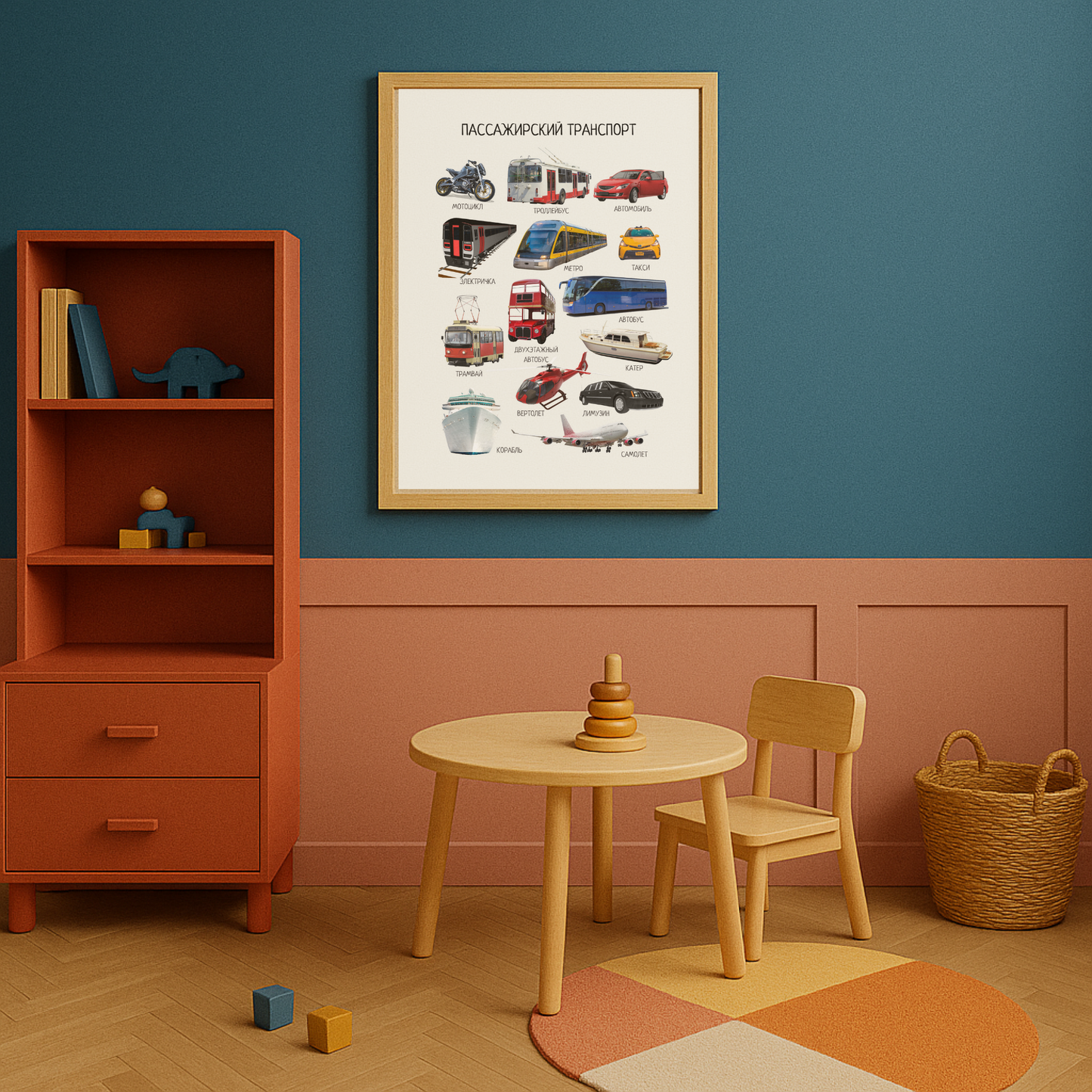 Passenger Transport Poster in Russian - Educational Wall Art