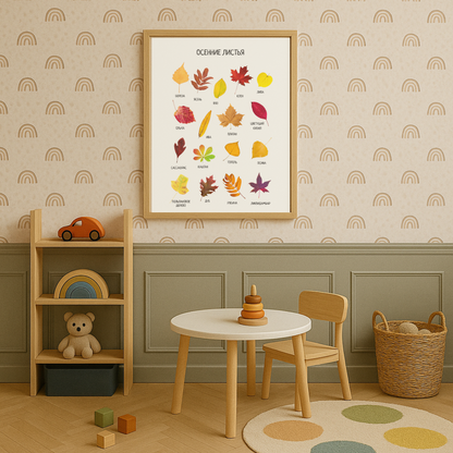 Mushroom Poster - Educational Russian Wall Decor Homeschool Poster