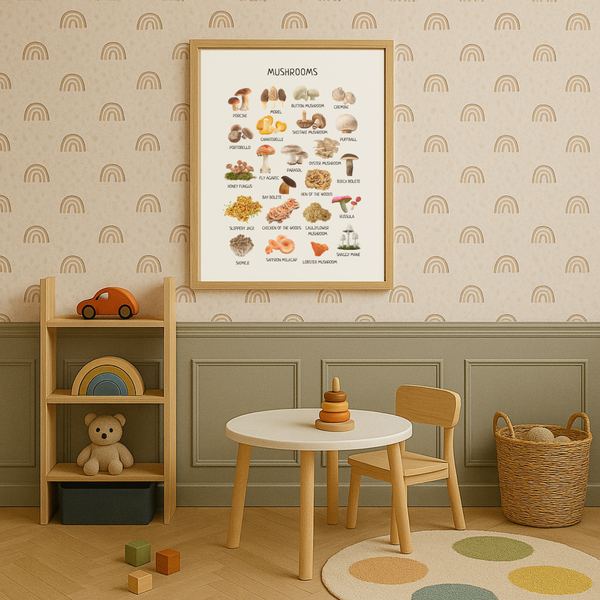 Mushroom Poster - Homeschool Educational Learning Printable Wall Decor Poster