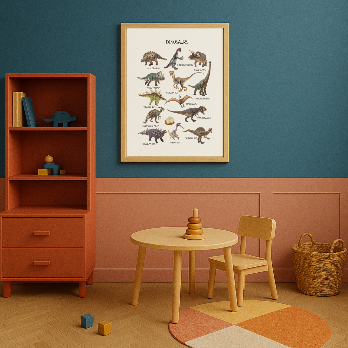 Dino Wall Art for Classroom or Nursery – Educational Poster