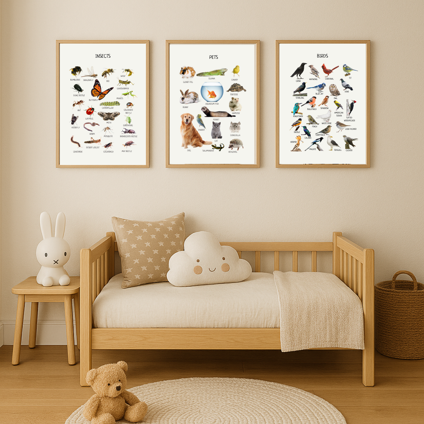 Pets Animal Poster, Educational Printable Wall Art, Kids Learning Poster, Preschool Animals Print, Nursery Room Decor, DIGITAL DOWNLOAD
