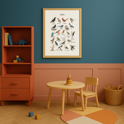 Birds Poster for Kids – Montessori Printable Wall Decor