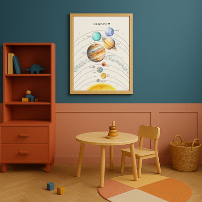 Solar System Printable, Kids Educational Posters, Montessori Wall Art, Nursery Room Decor, Nursery Wall Art Print, DIGITAL DOWNLOAD