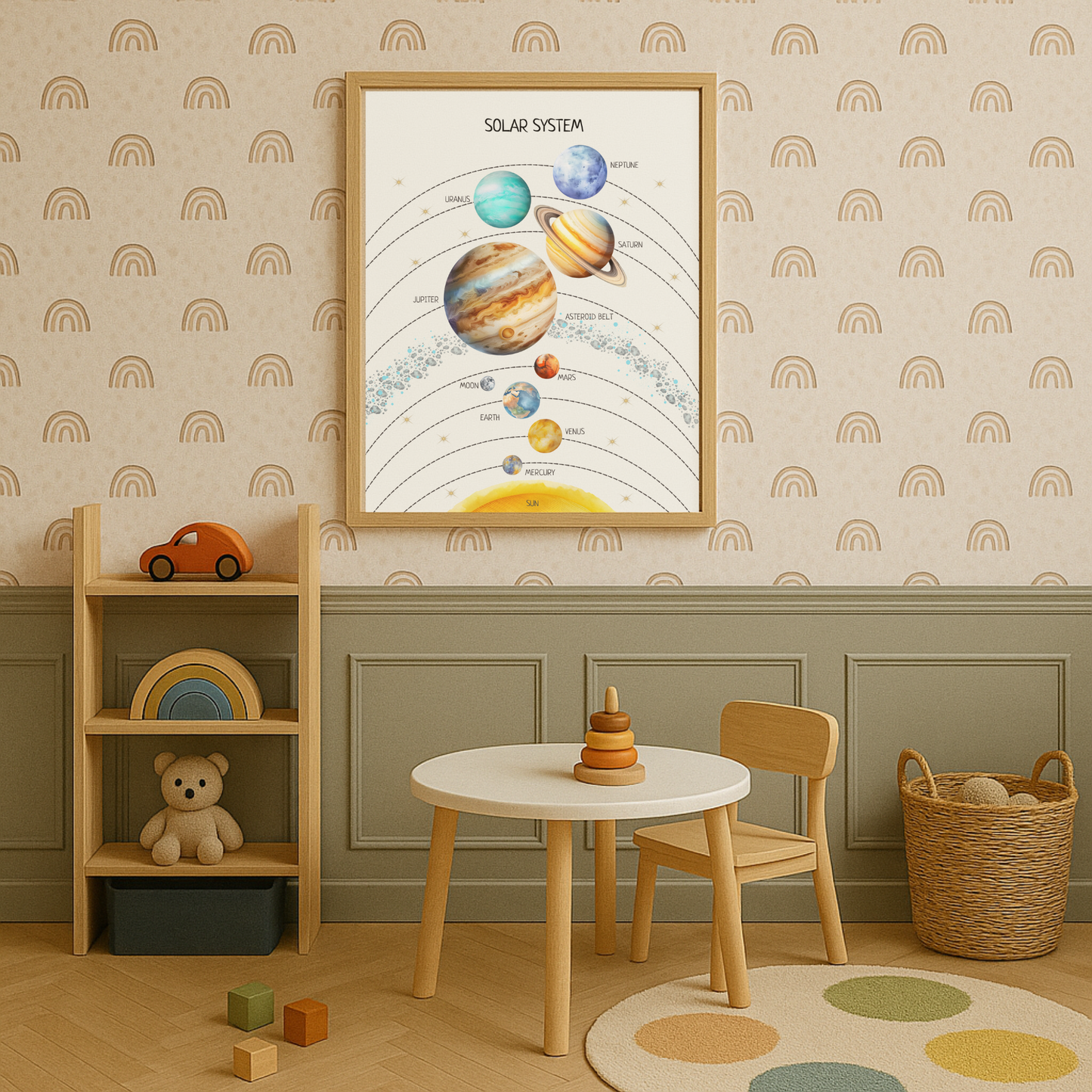 Solar System Printable, Kids Educational Posters, Montessori Wall Art, Nursery Room Decor, Nursery Wall Art Print, DIGITAL DOWNLOAD