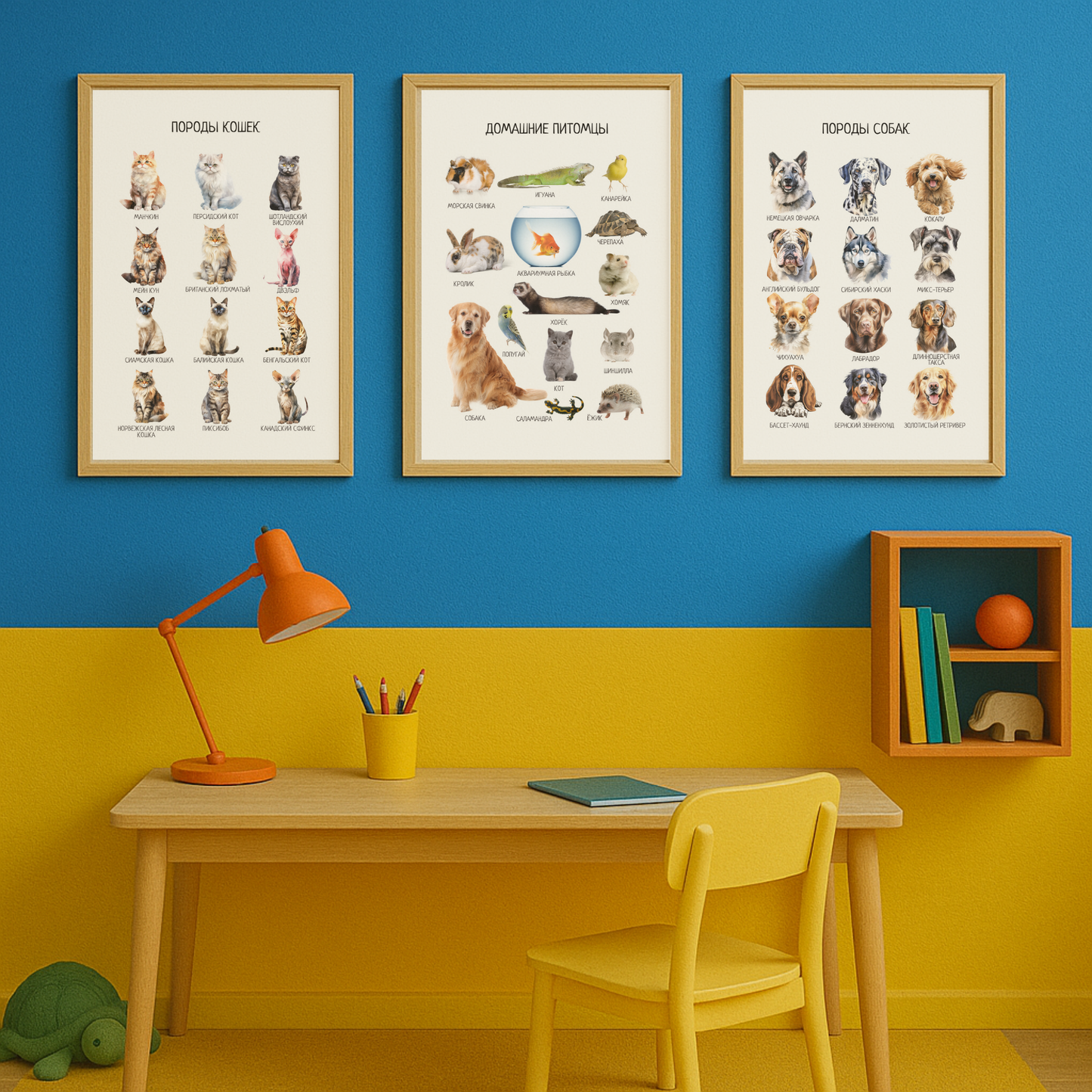 Обучающий плакат "Породы кошек" | Russian Cat Breeds Educational Posters, Printable Posters, Nursery Room Decor,  Various Sizes Available for Download