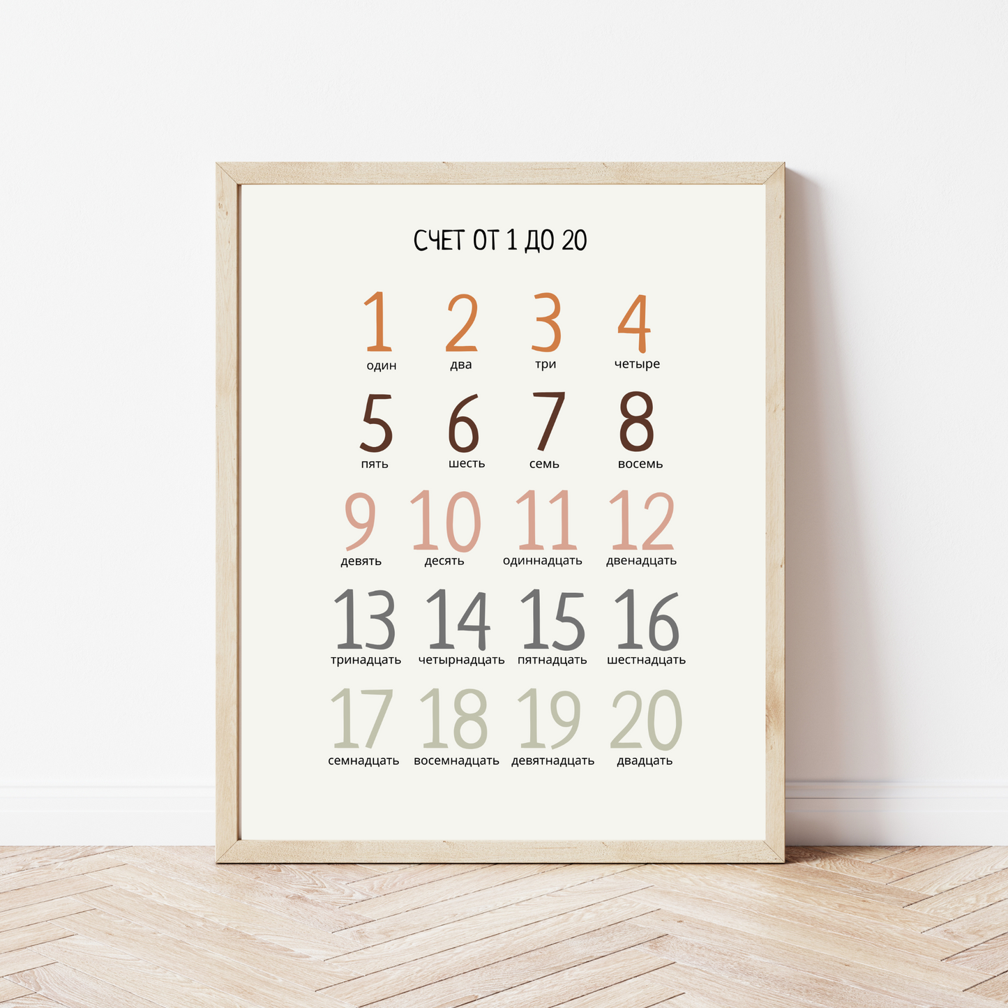 Russian Montessori-Inspired Educational Printed Learning Posters for Kids