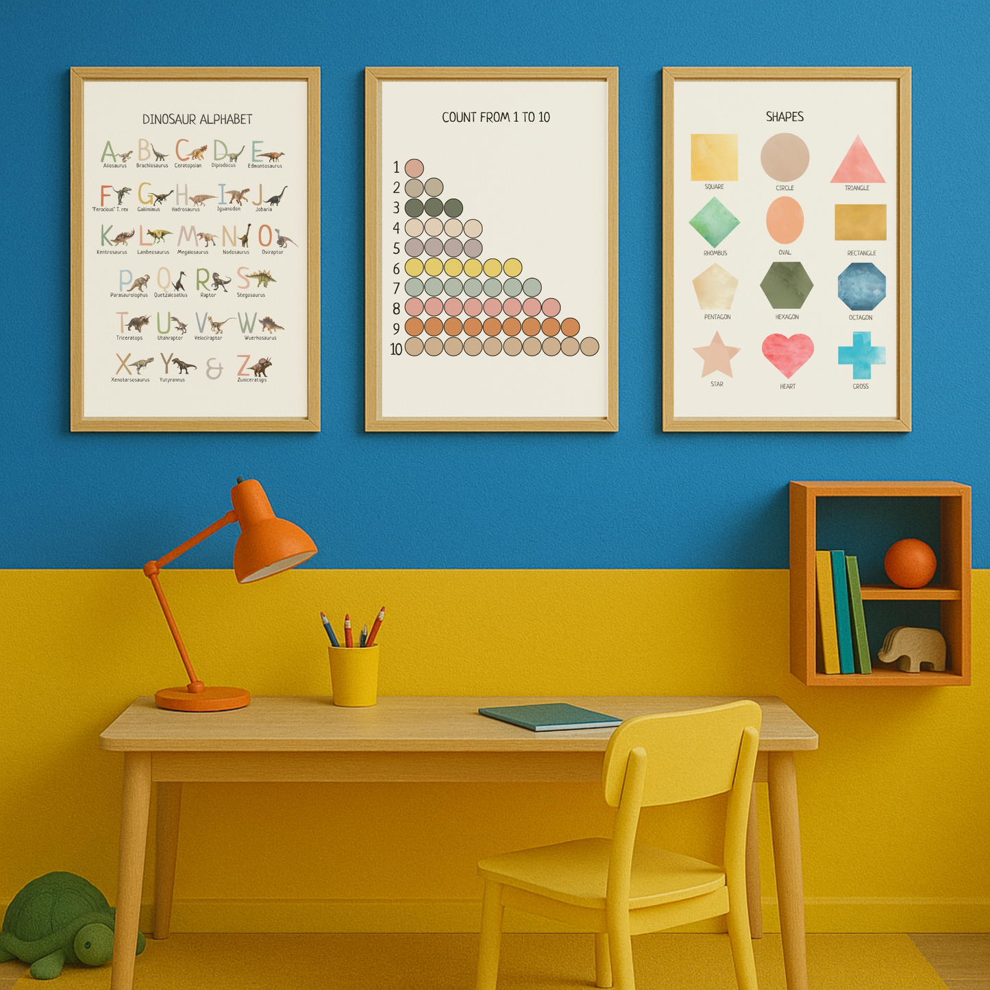 Dinosaur Alphabet Poster Printable, Dino ABC Wall Art, Kids Educational Print, Nursery Decor, Preschool Learning Chart, Digital Download