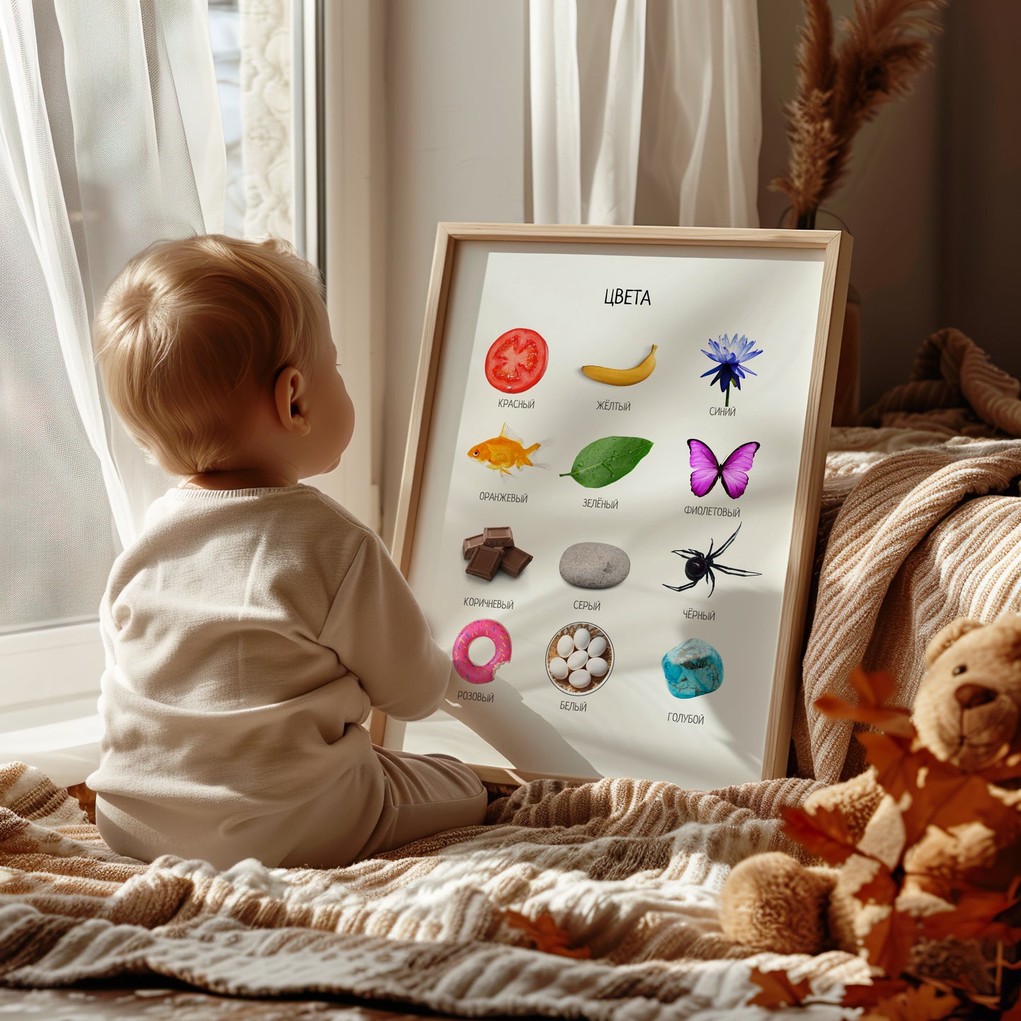 Russian Colors Educational Poster, Montessori Poster, Classroom Decor, Colors Poster, Montessori Classroom Decor FRAME NOT INCLUDED