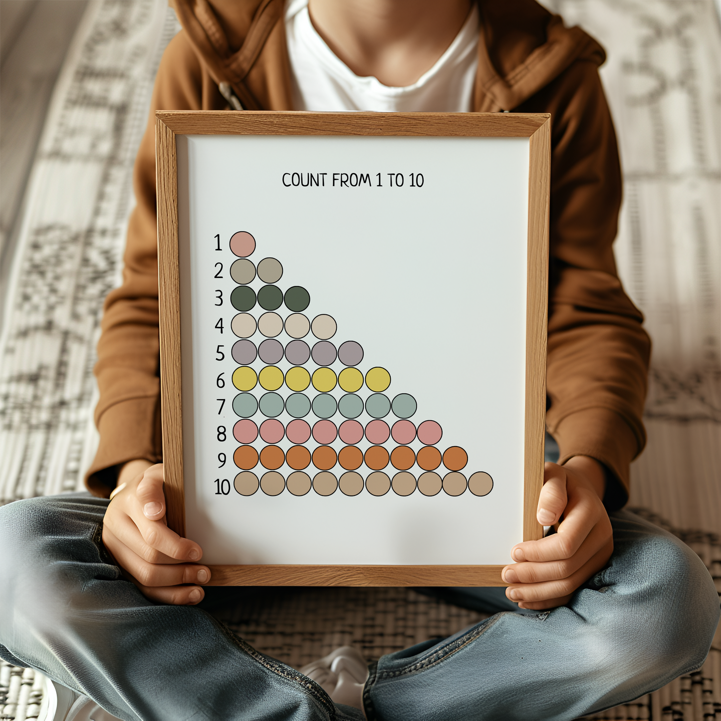 Count 1-10 Number Poster, Educational Montessori Wall Art, Printable Poster, Classroom Decor, Nursery Room Decor, FRAME NOT INCLUDED