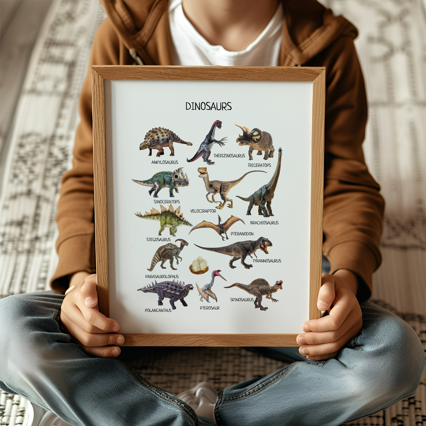 Dinosaurs Poster, Printable Dino Poster, Educational Poster, Montessori Wall Art, Classroom Decor, Nursery Room Decor, FRAME NOT INCLUDED