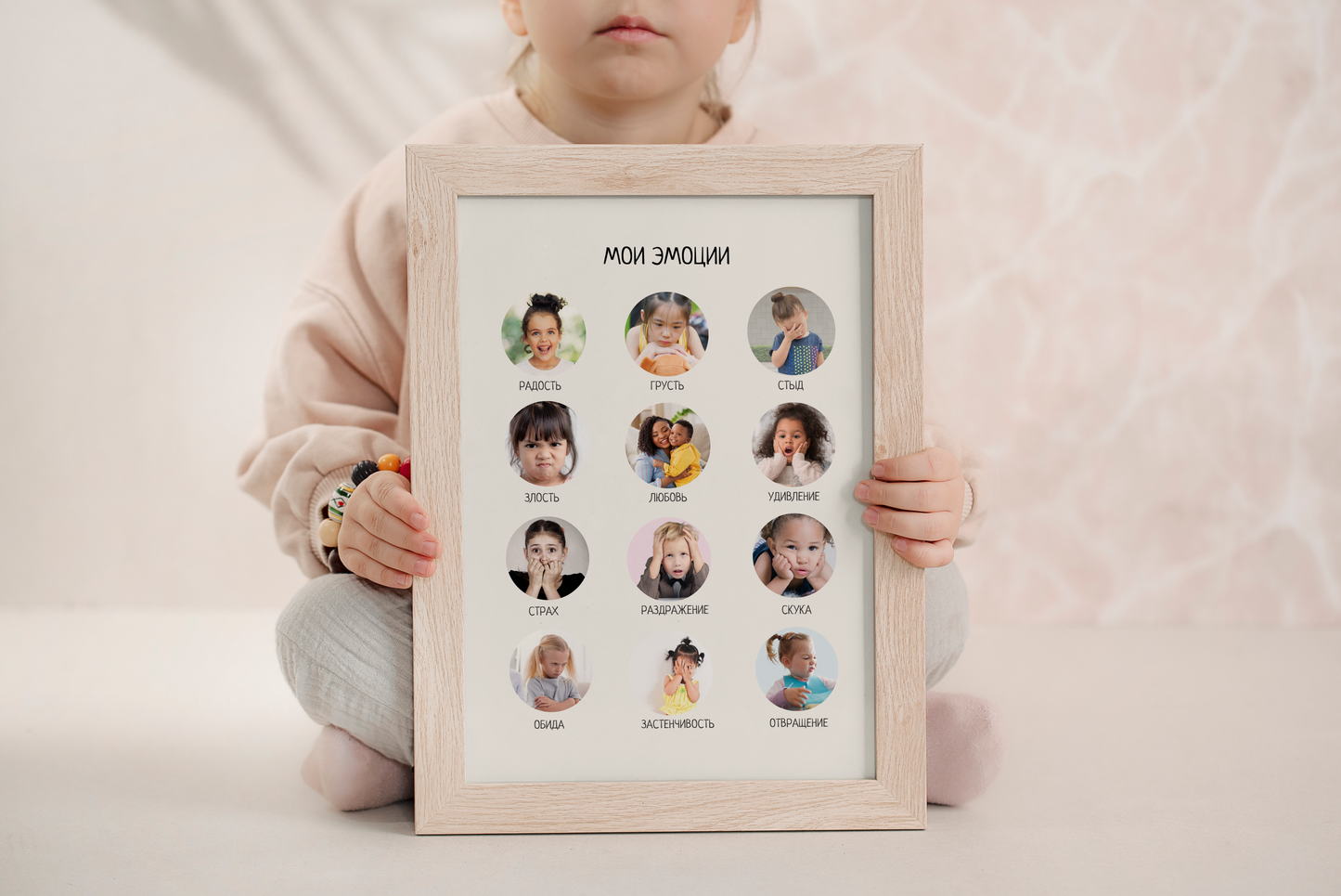 Постер "Мои Эмоции"| Educational Poster "My Emotions" (Actual Print) in Russian. Home & Classroom Decor, *Frame not included