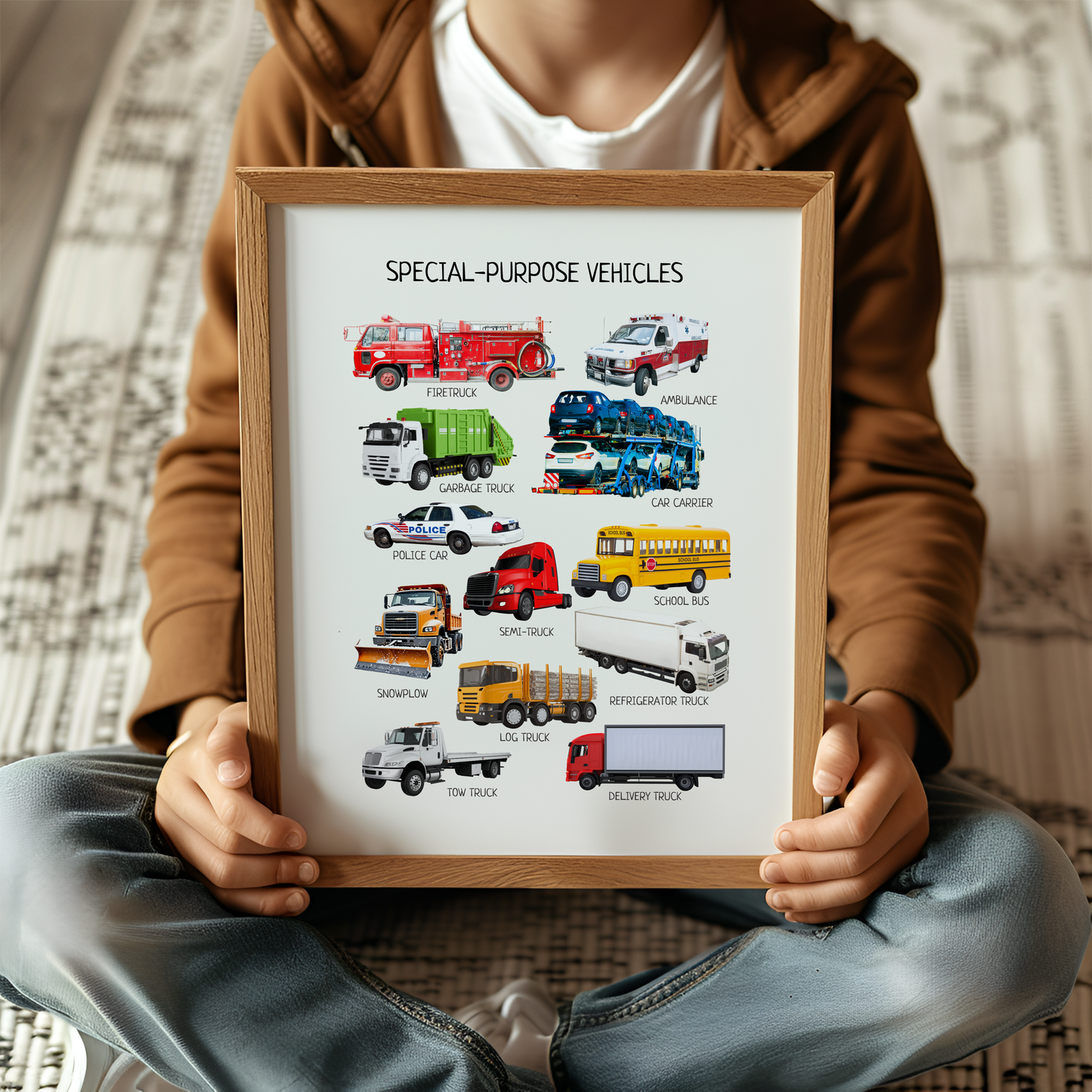 Special Transport Poster, Kids Vehicles Wall Art, Vehicles Print, Montessori Material, Classroom Decor, Nursery Decor, FRAME NOT INCLUDED