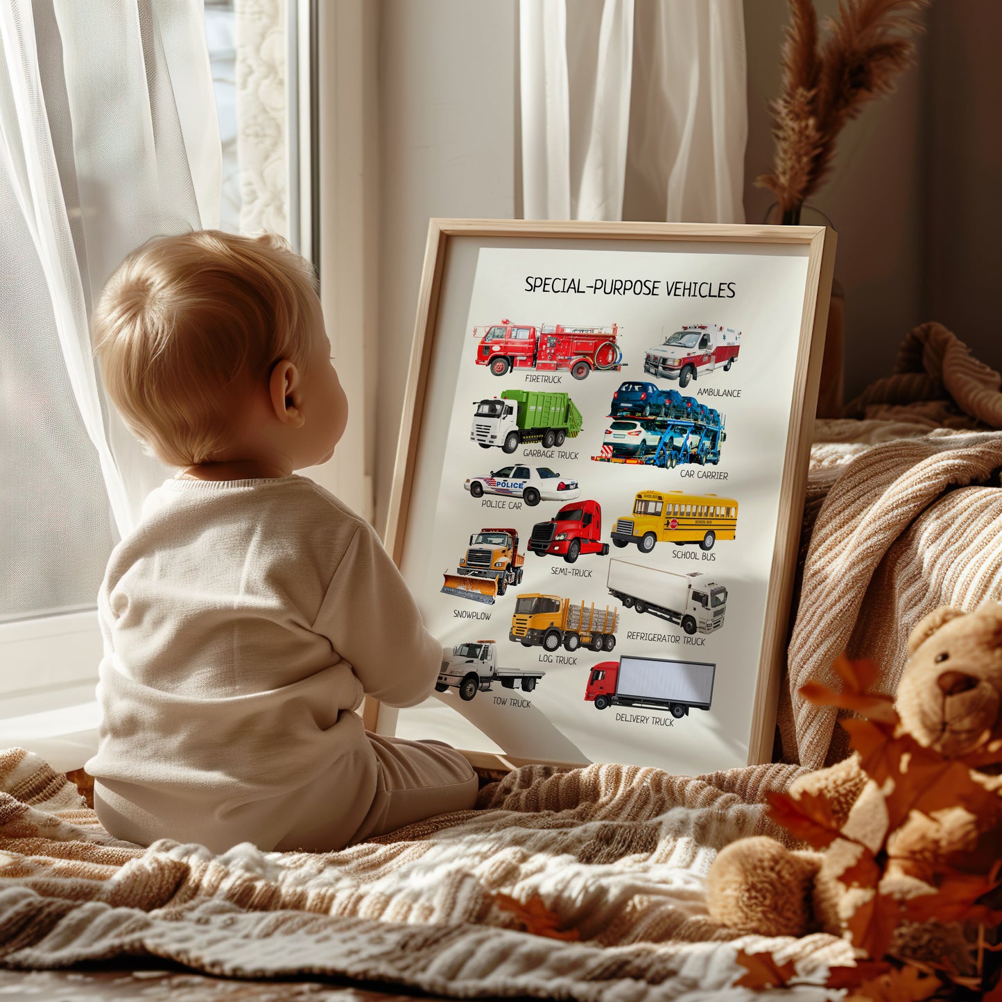 Special Transport Poster, Kids Vehicles Wall Art, Vehicles Print, Montessori Material, Classroom Decor, Nursery Decor, FRAME NOT INCLUDED