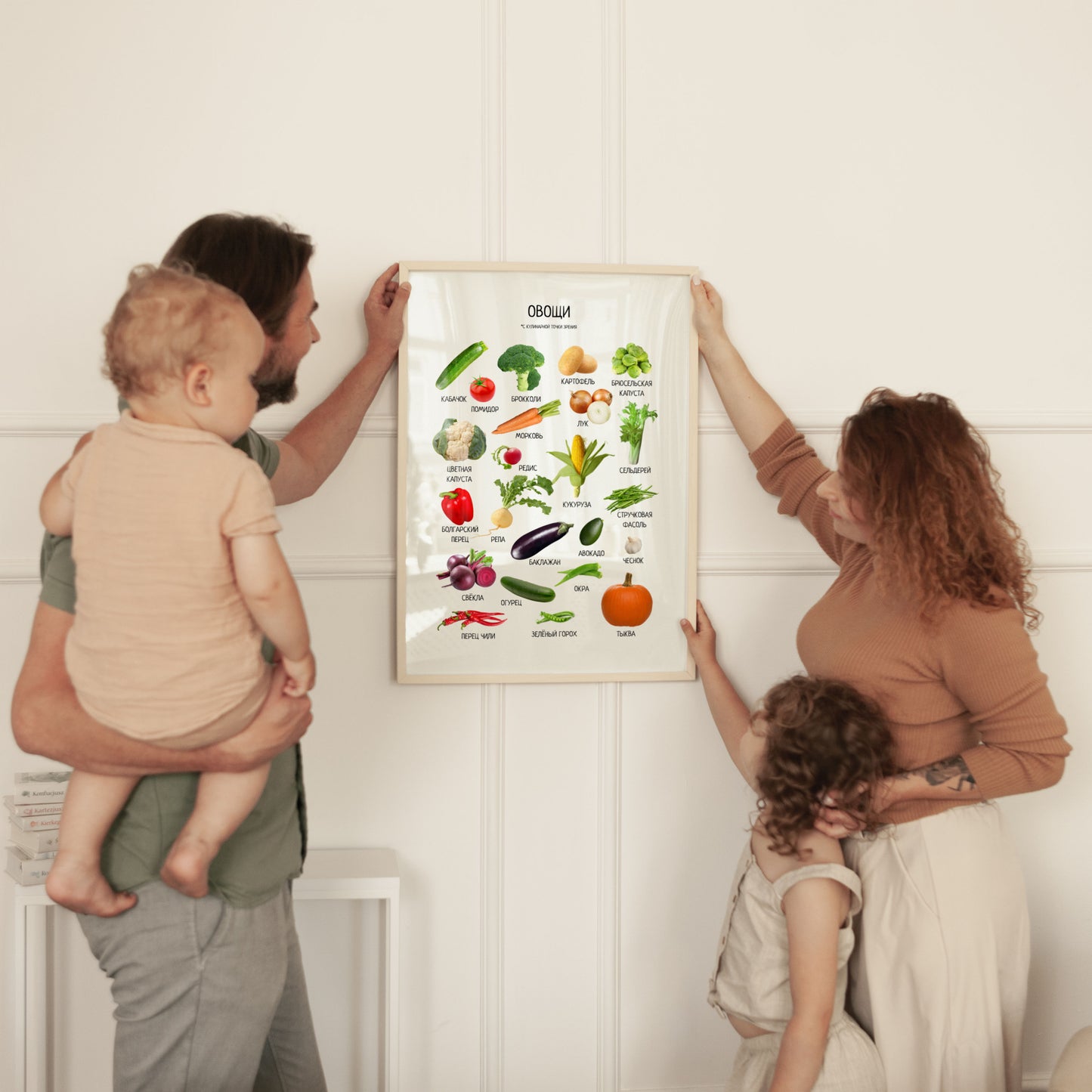 Обучающий плакат "Овощи"| Educational Poster "Vegetables" (Actual Print) in Russian. Home & Classroom Decor, *Frame not included